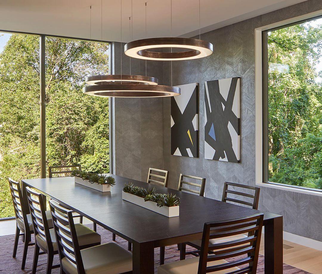 Lustra Pendelleuchte LED Ring Gold Modern 3 Ring-Letslighting