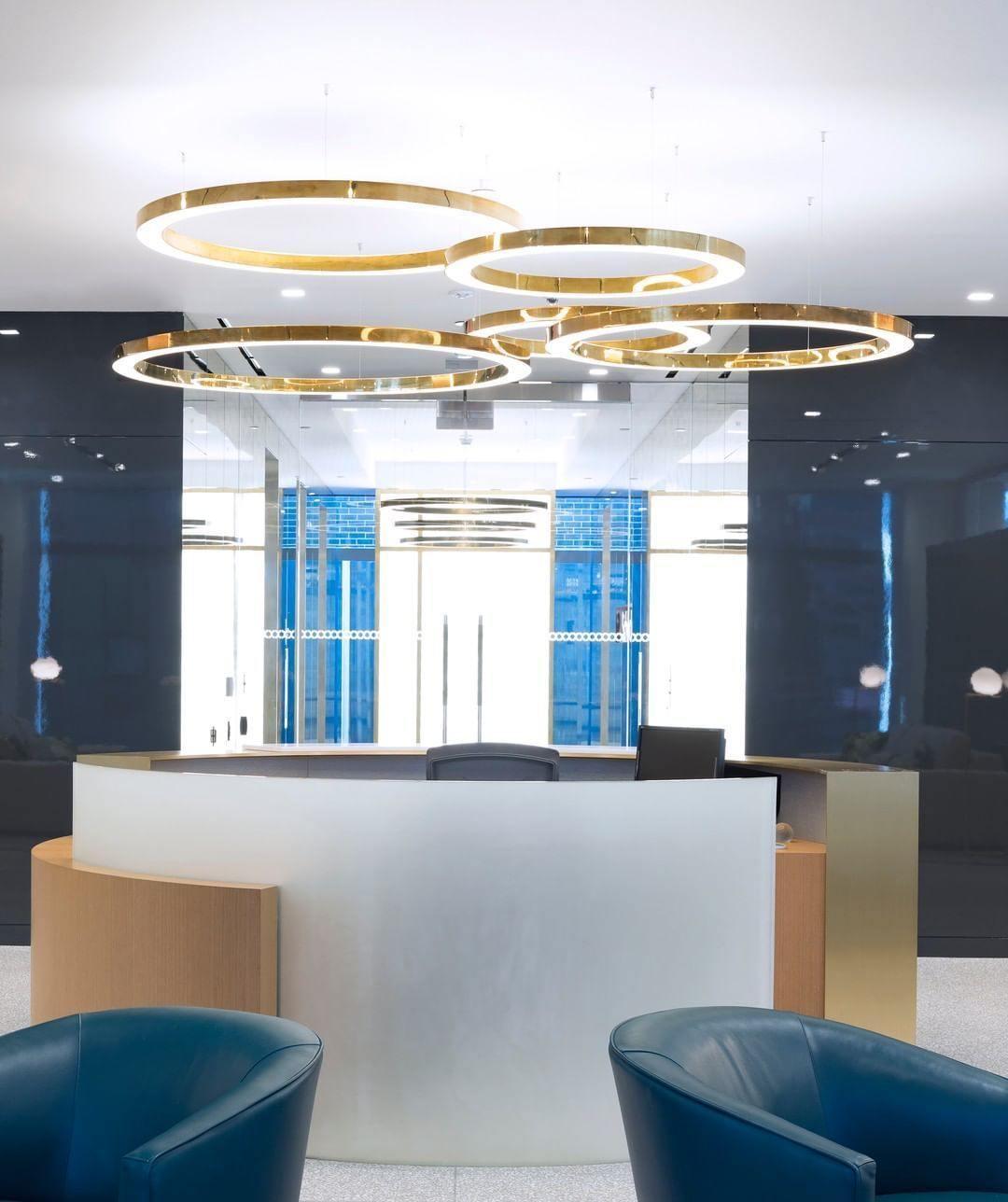 Lustra Pendelleuchte LED Ring Gold Modern 3 Ring-Letslighting