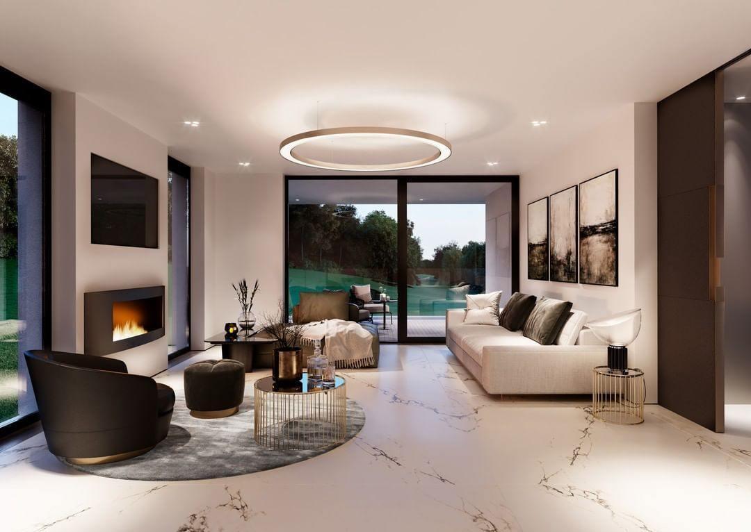 Lustra Pendelleuchte LED Ring Gold Modern 3 Ring-Letslighting