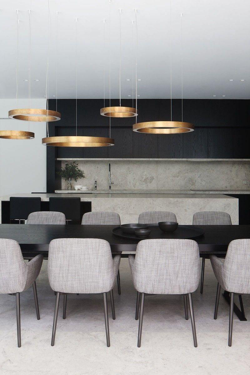 Lustra Pendelleuchte LED Ring Gold Modern 3 Ring-Letslighting