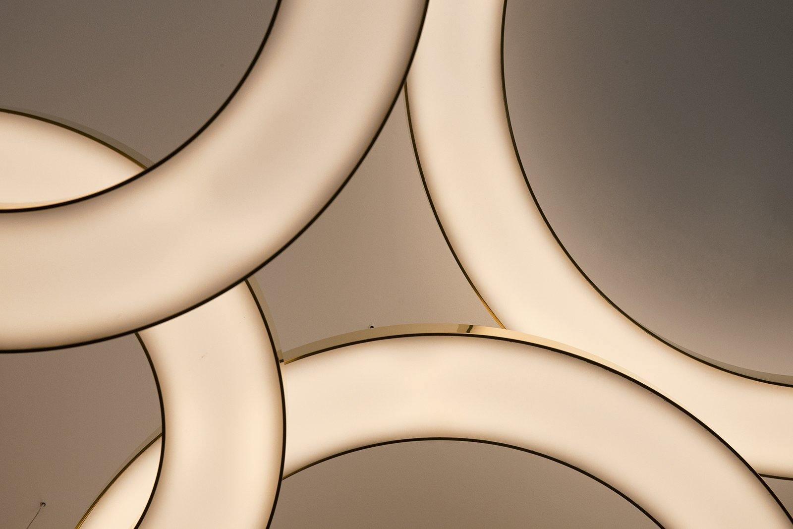 Lustra Pendelleuchte LED Ring Gold Modern 3 Ring-Letslighting
