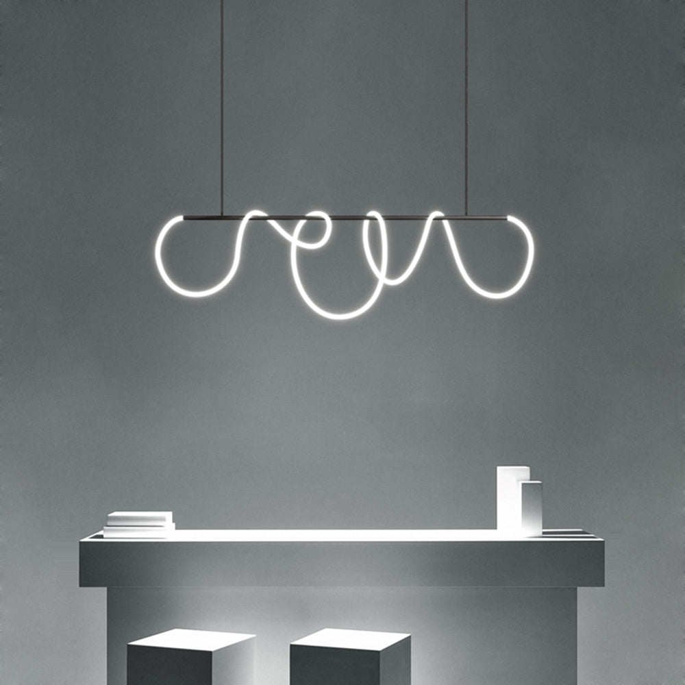 Arisha Modern LED Deckenleuchte Linear Gold/Schwarz Wohnzimmer Metall