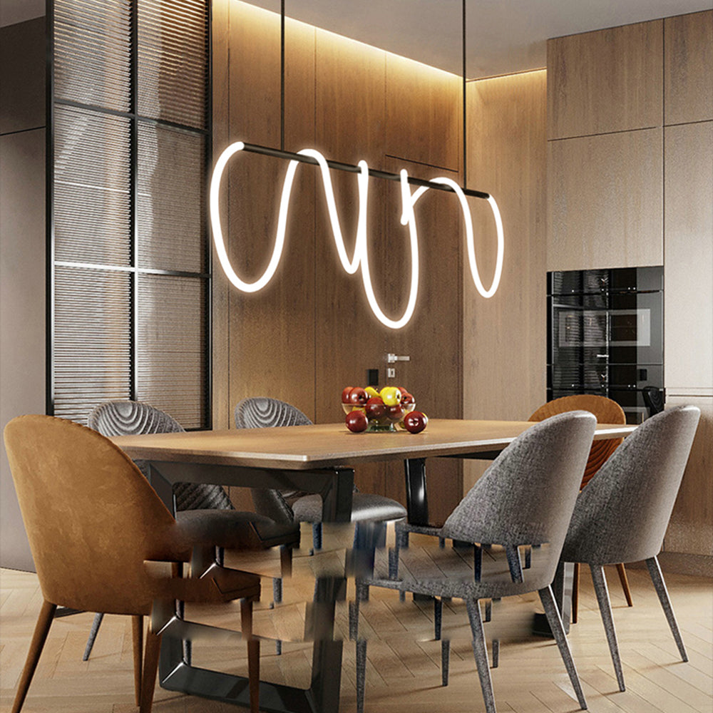 Arisha Modern LED Deckenleuchte Linear Gold/Schwarz Wohnzimmer Metall