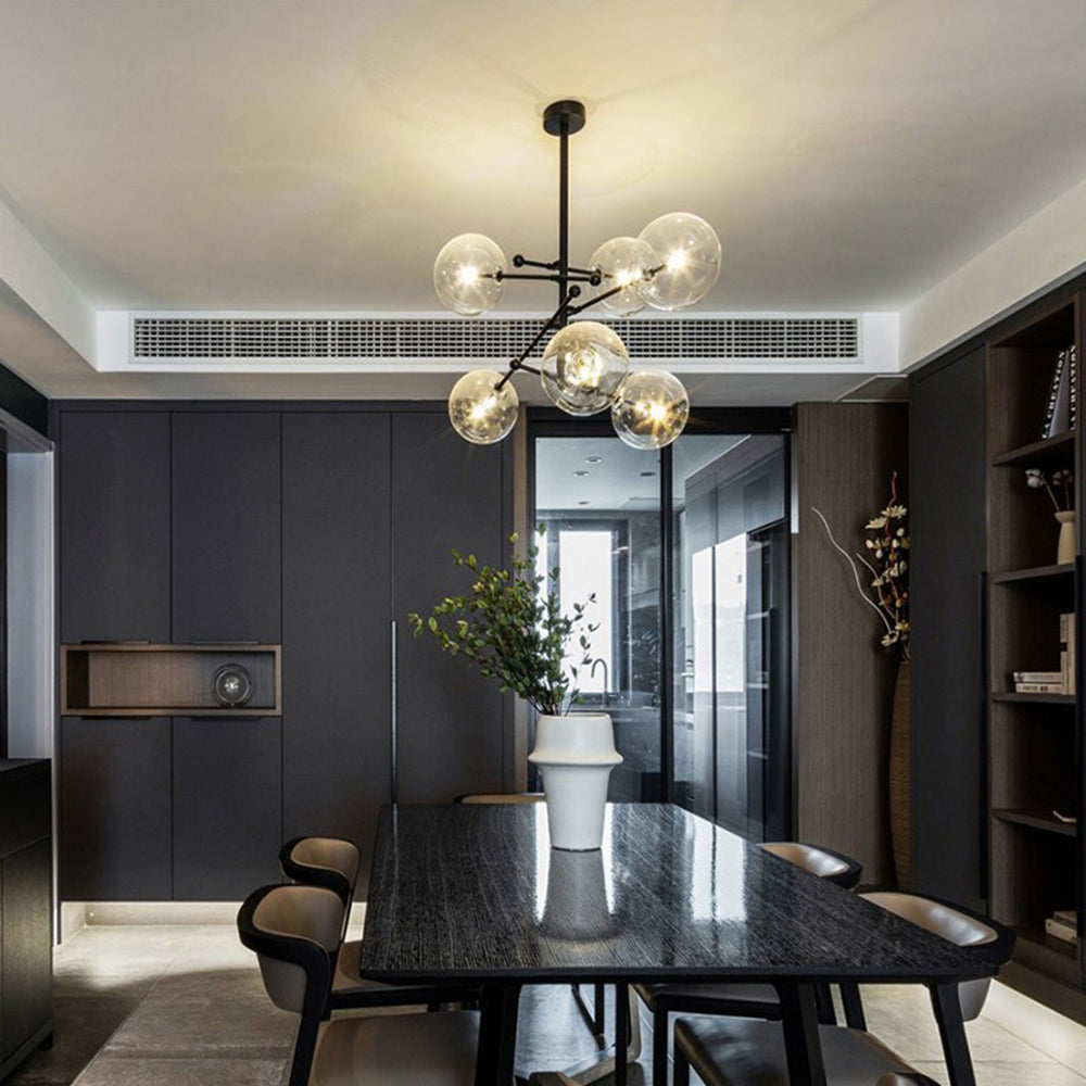 Valentina Luxus  Pendelleuchte Wohnzimmer/Esszimmer Schwarz Glas