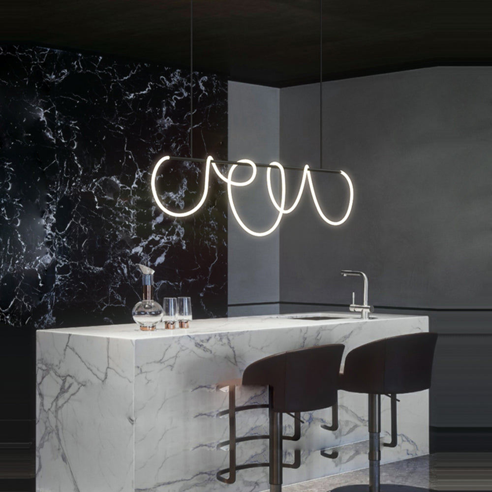 Arisha Modern LED Deckenleuchte Linear Gold/Schwarz Wohnzimmer Metall