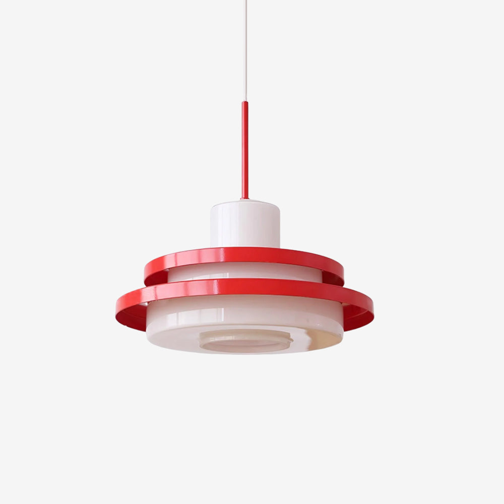 Eviso Pendelleuchte Retro Rot Und Weiß Auffällig Modern-Letslighting
