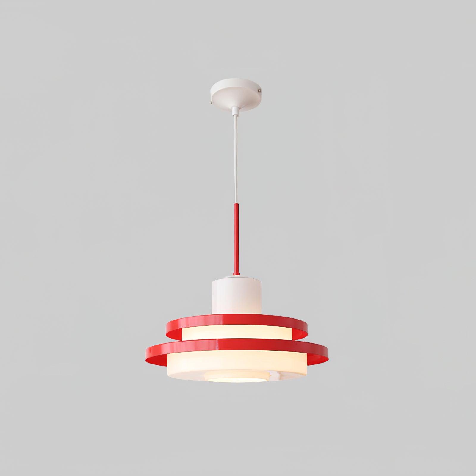Eviso Pendelleuchte Retro Rot Und Weiß Auffällig Modern-Letslighting