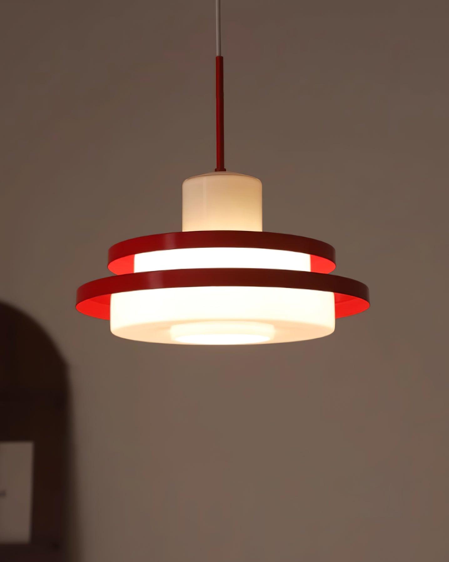 Eviso Pendelleuchte Retro Rot Und Weiß Auffällig Modern-Letslighting
