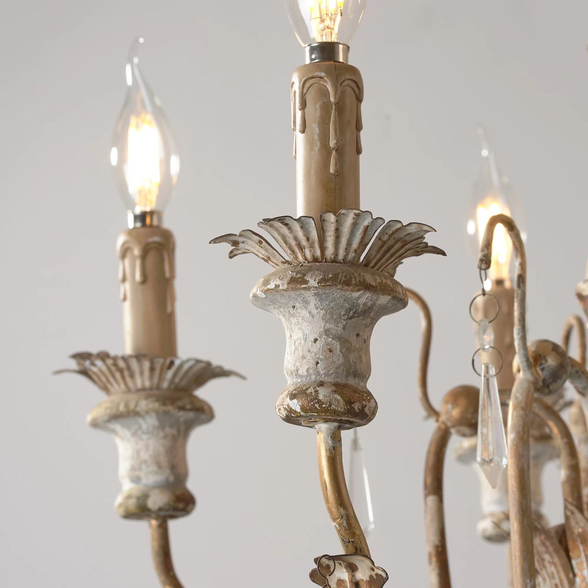 Elmarisra Vintage Luxus Massivholz geschnitzter Kronleuchter-Letslighting