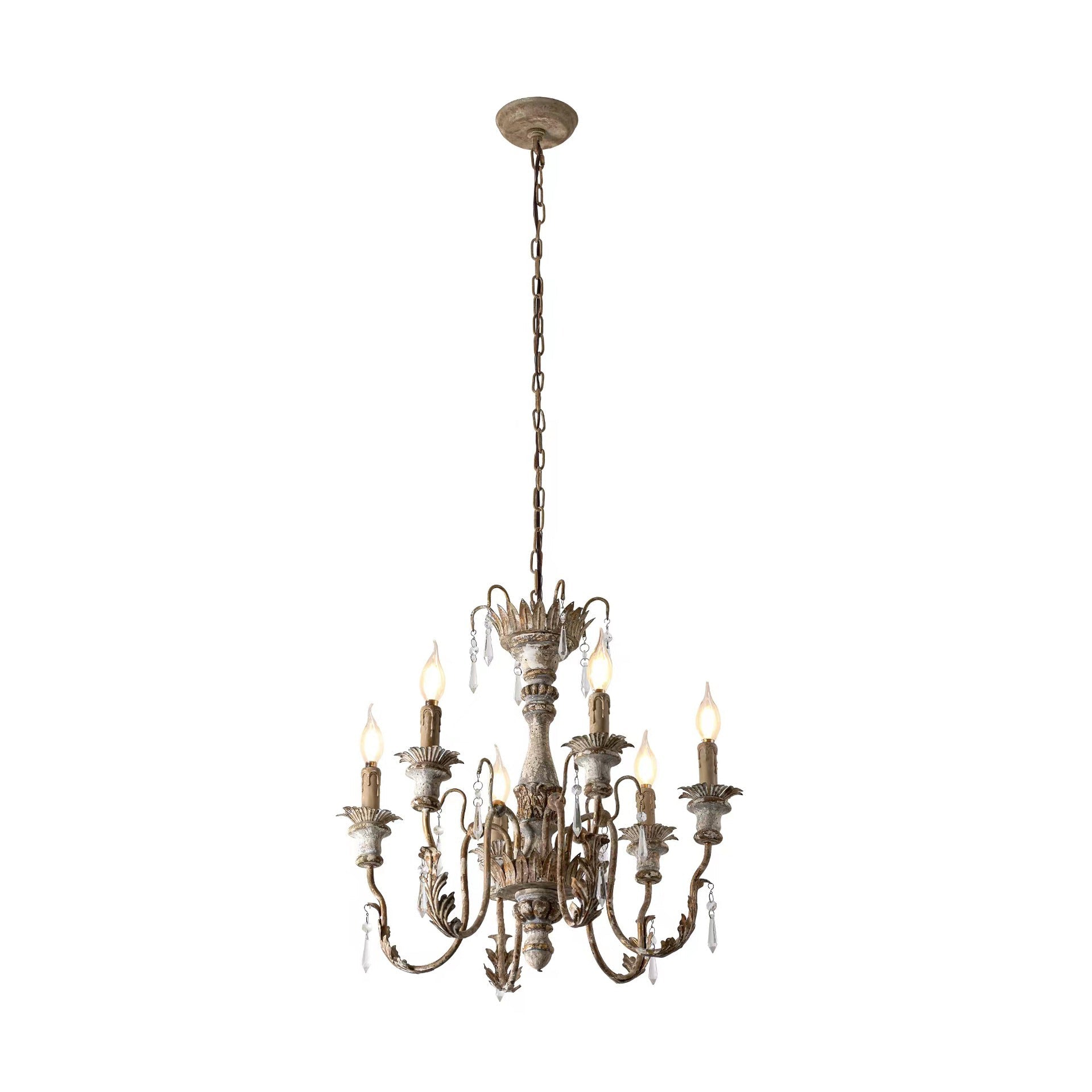 Elmarisra Vintage Luxus Massivholz geschnitzter Kronleuchter-Letslighting
