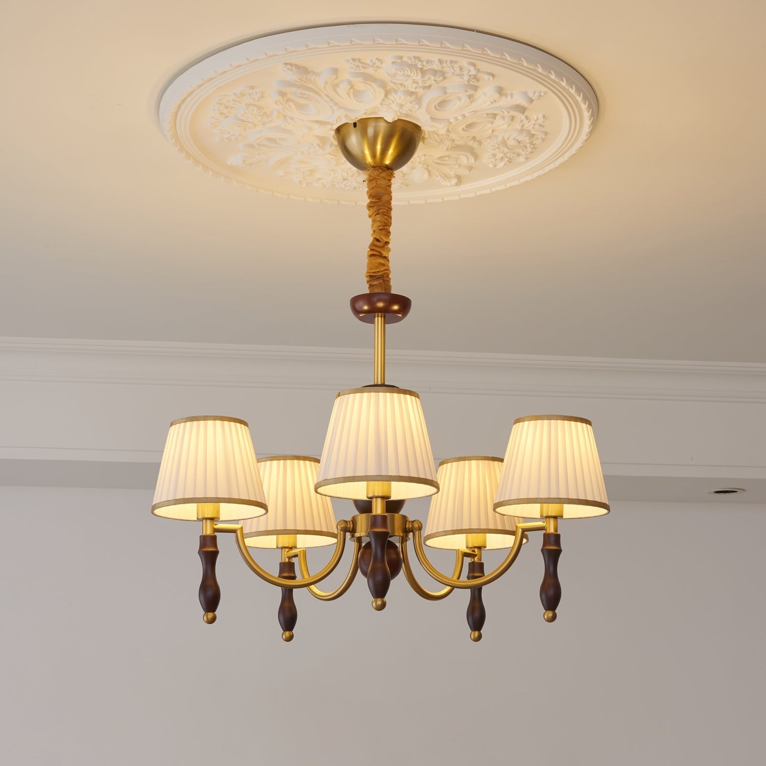 Lustra Kronleuchter Florale Schirme und Walnuss-Letslighting