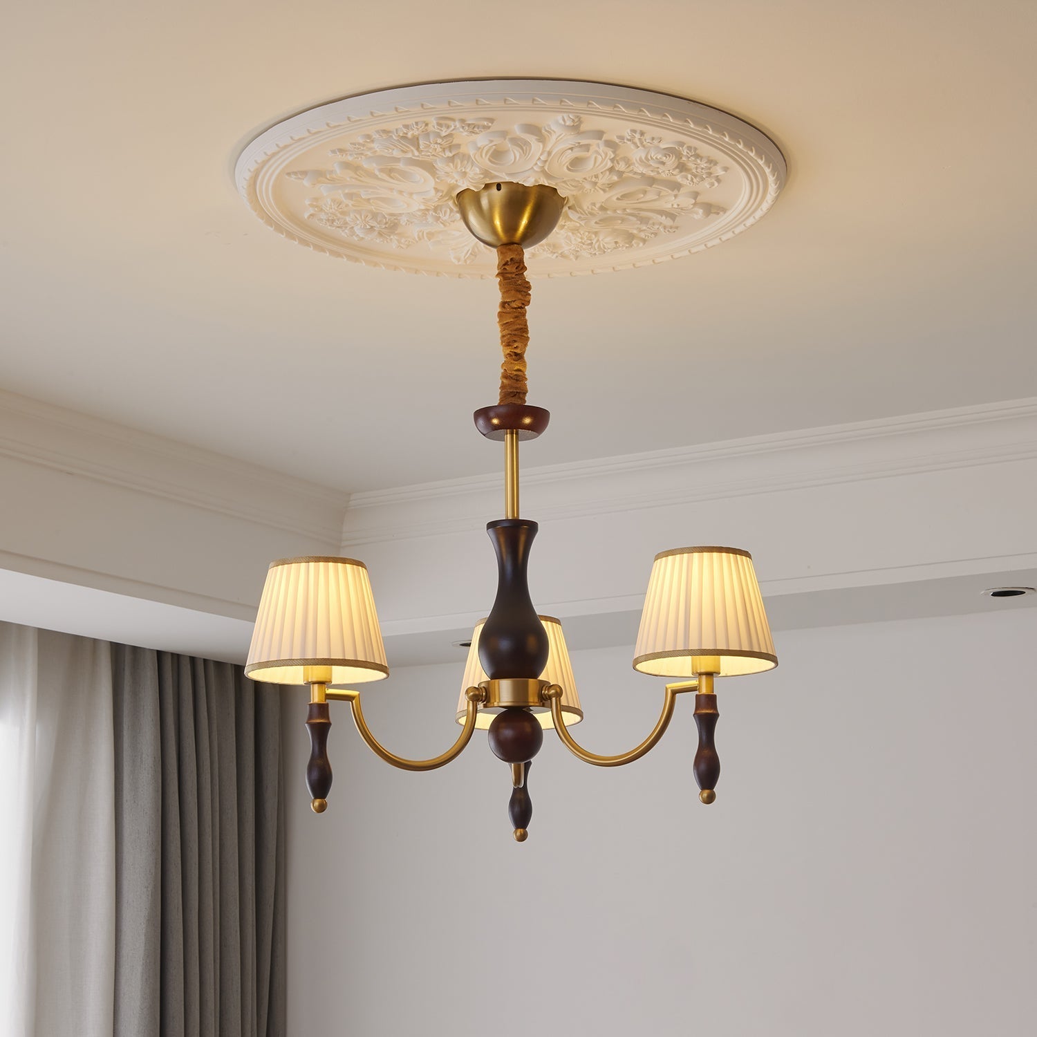 Lustra Kronleuchter Florale Schirme und Walnuss-Letslighting