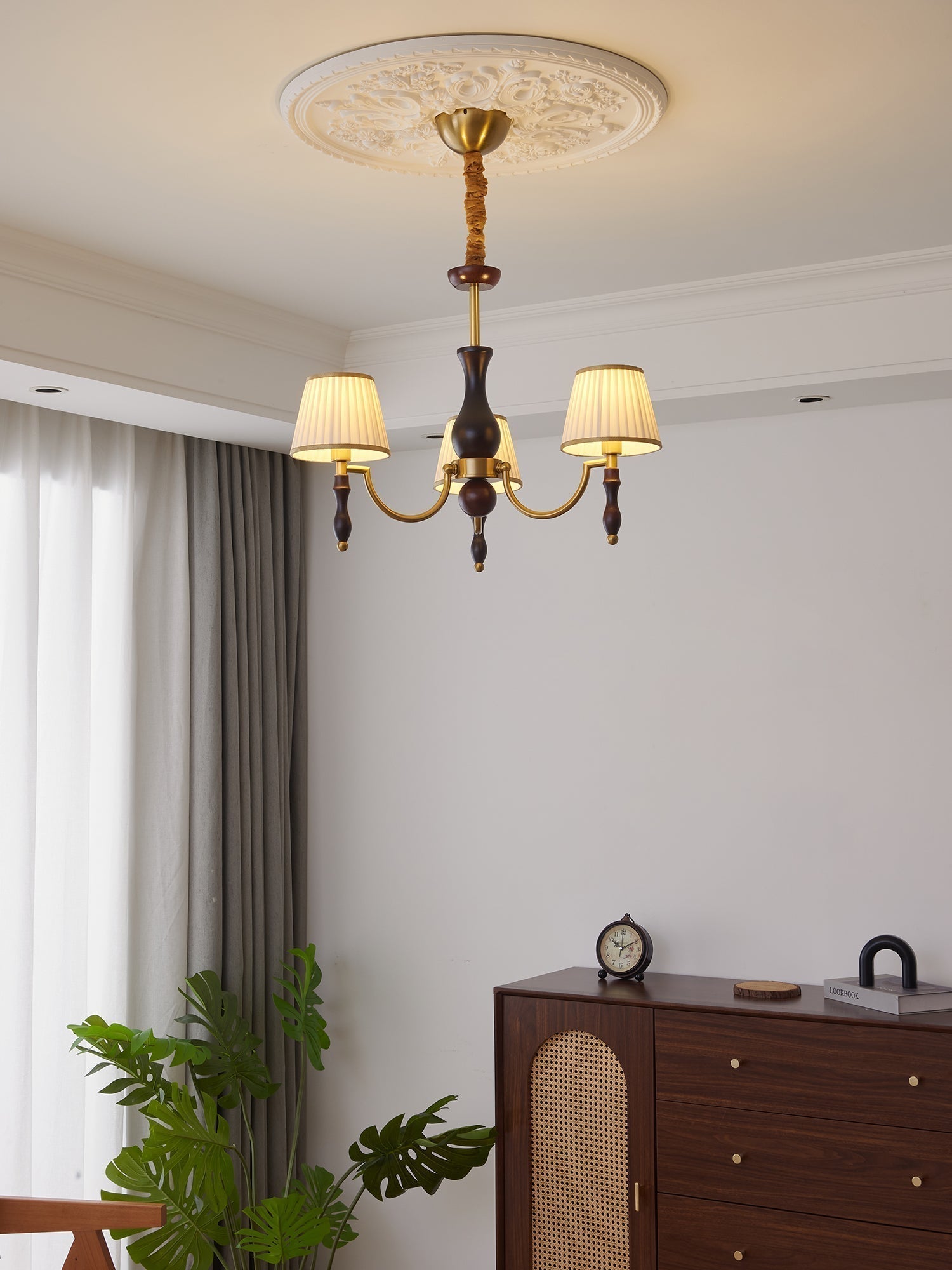 Lustra Kronleuchter Florale Schirme und Walnuss-Letslighting