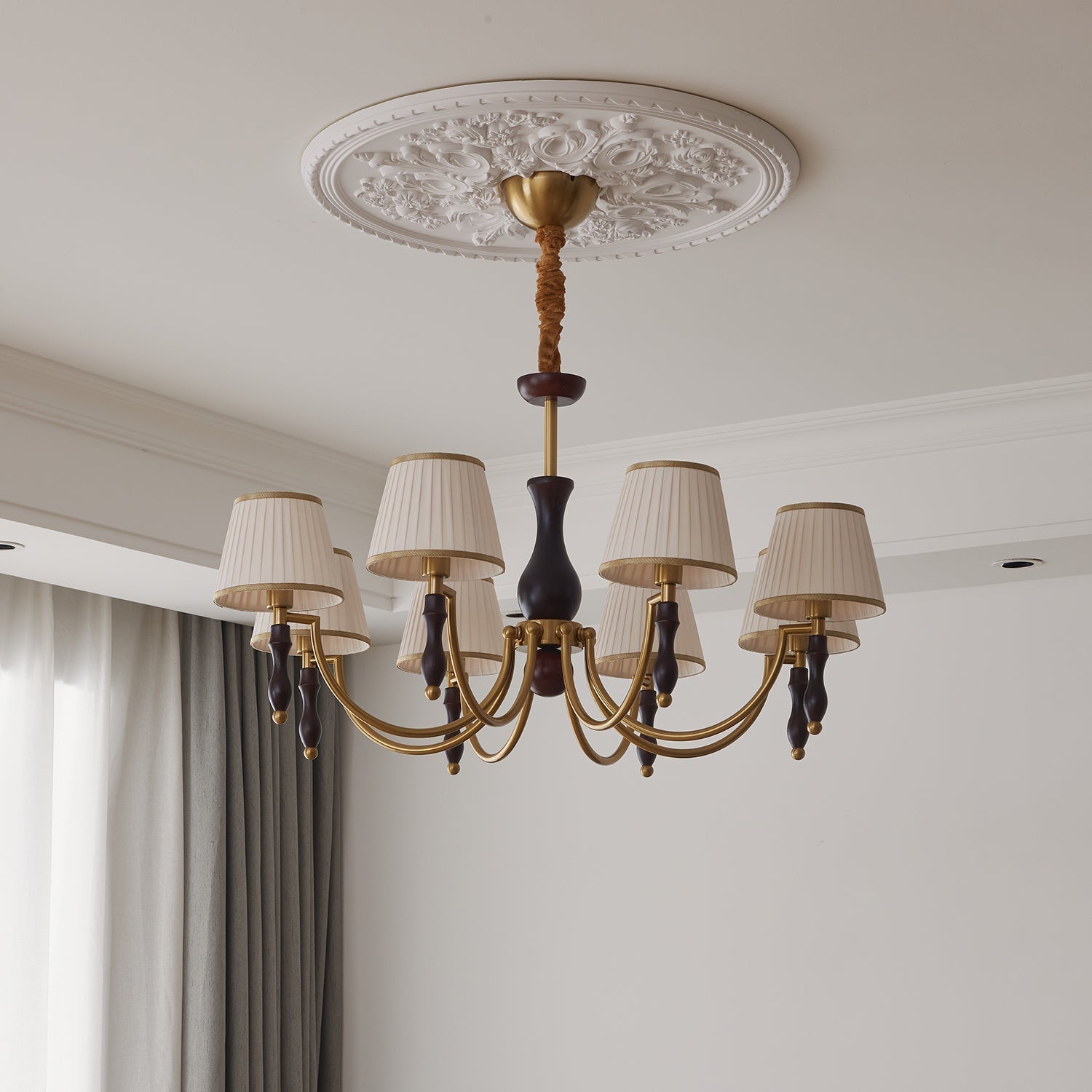 Lustra Kronleuchter Florale Schirme und Walnuss-Letslighting