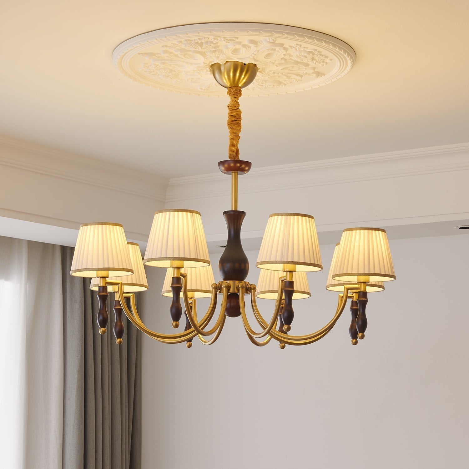 Lustra Kronleuchter Florale Schirme und Walnuss-Letslighting