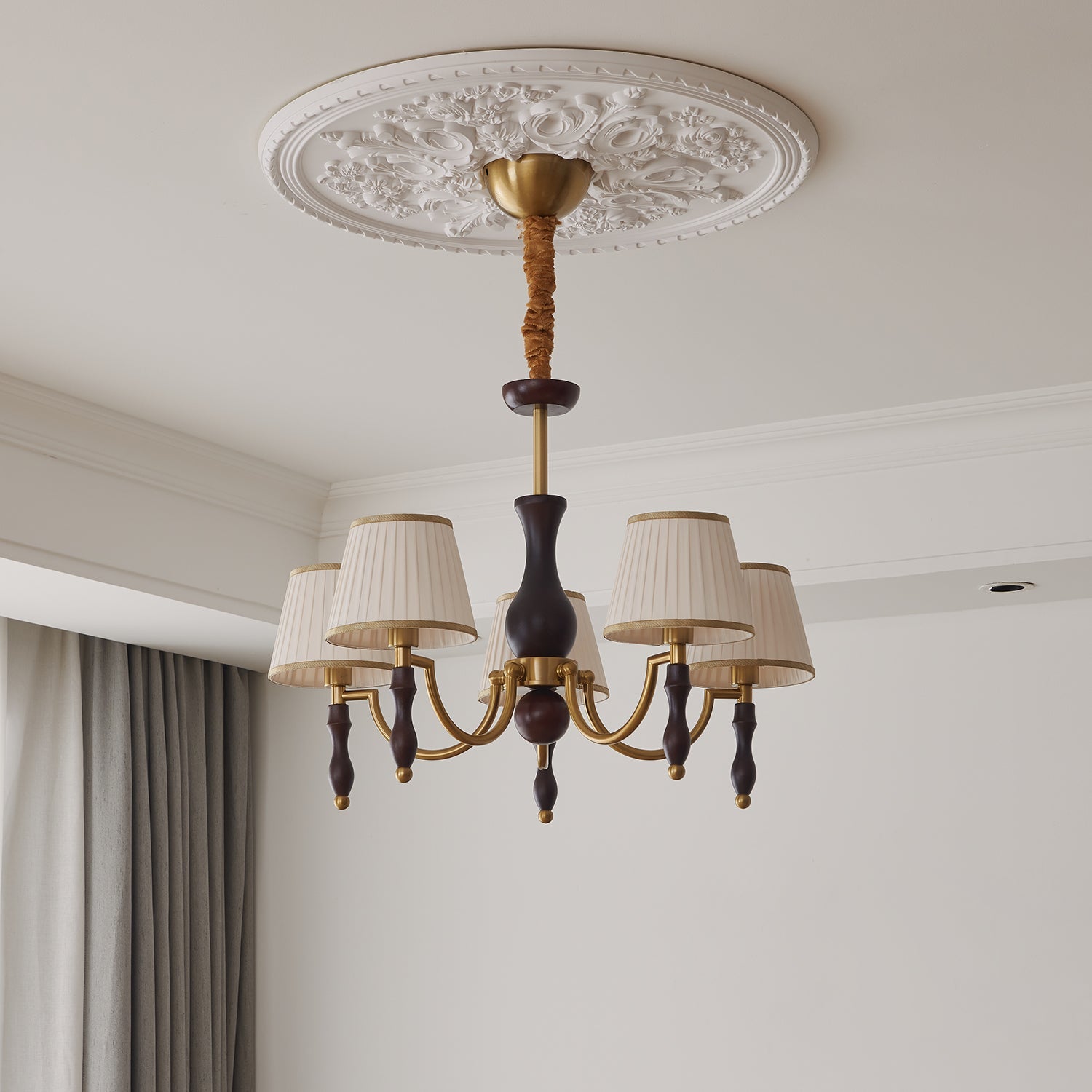 Lustra Kronleuchter Florale Schirme und Walnuss-Letslighting
