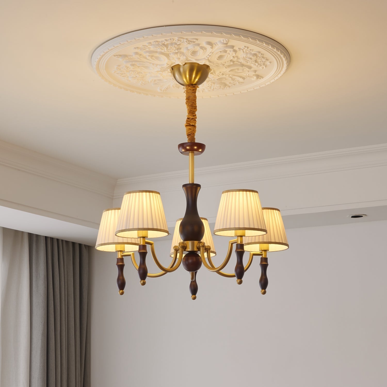 Lustra Kronleuchter Florale Schirme und Walnuss-Letslighting