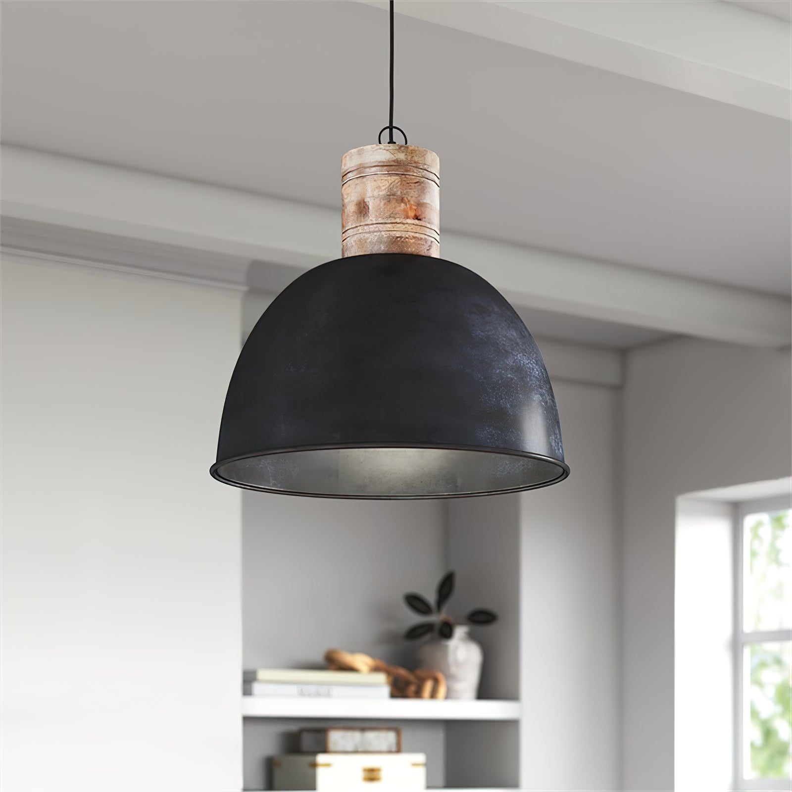 Ilshaos Vintage Industrial Holz Pendelleuchte-Letslighting