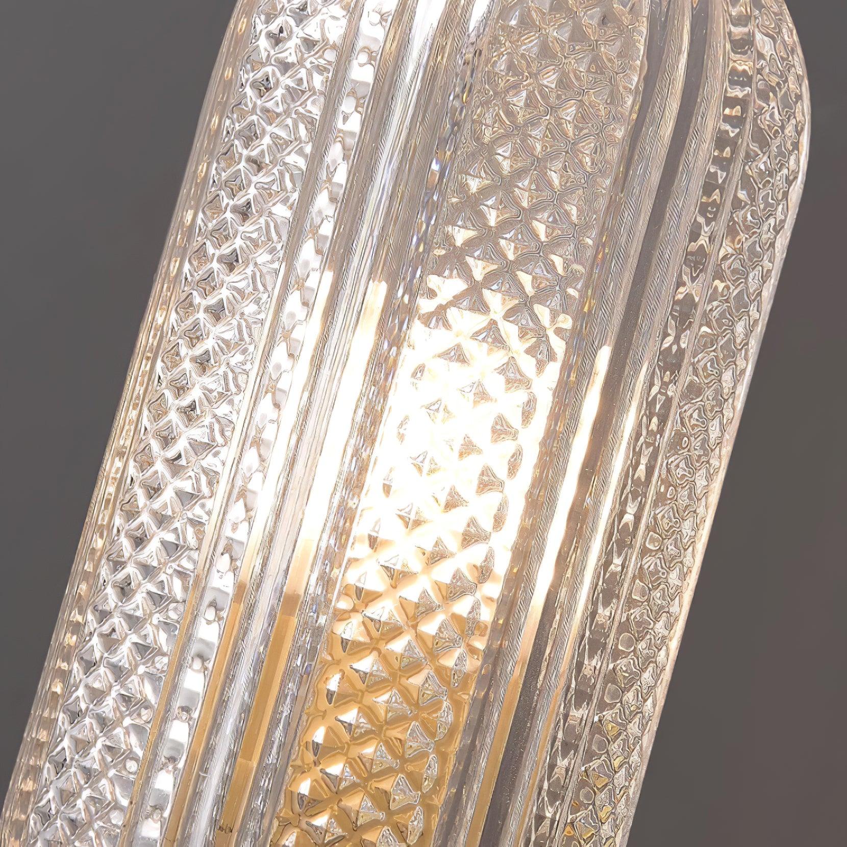 Evania Brass and Textured Glass Double Light Wall Sconce - Letslighting