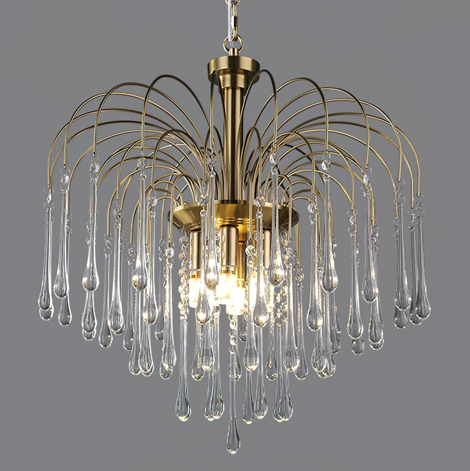 Lustra Kronleuchter Goldene Arme und Kristalle-Letslighting