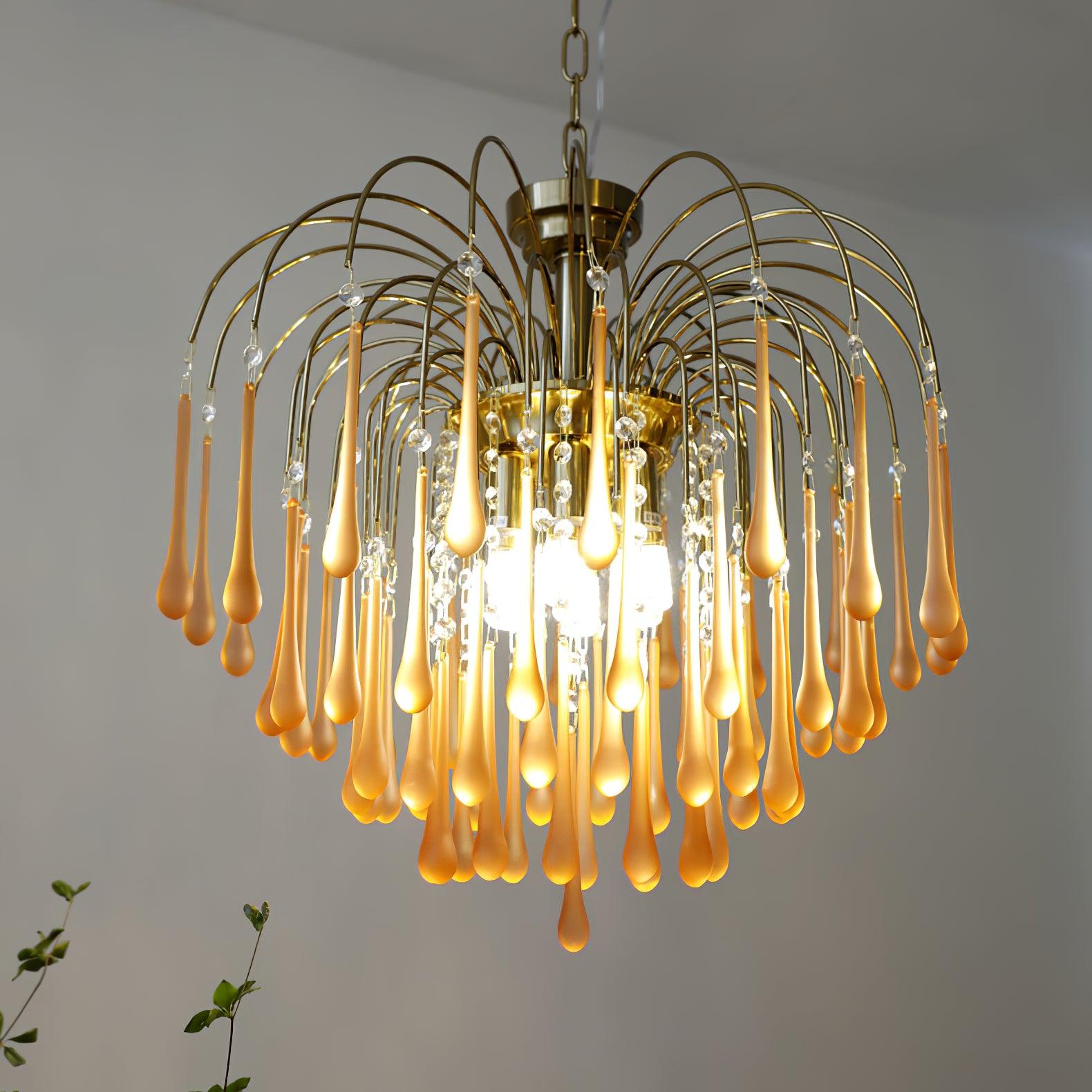 Lustra Kronleuchter Goldene Arme und Kristalle-Letslighting