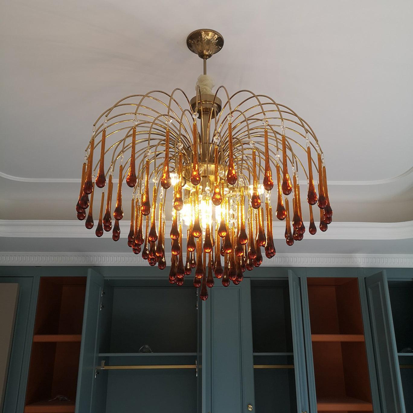 Lustra Kronleuchter Goldene Arme und Kristalle-Letslighting