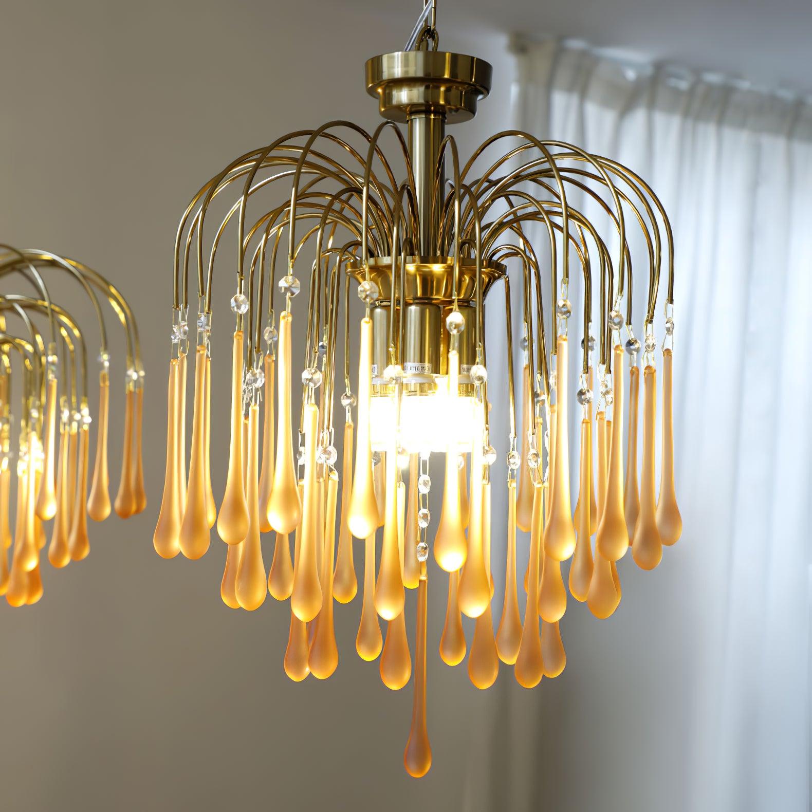 Lustra Kronleuchter Goldene Arme und Kristalle-Letslighting