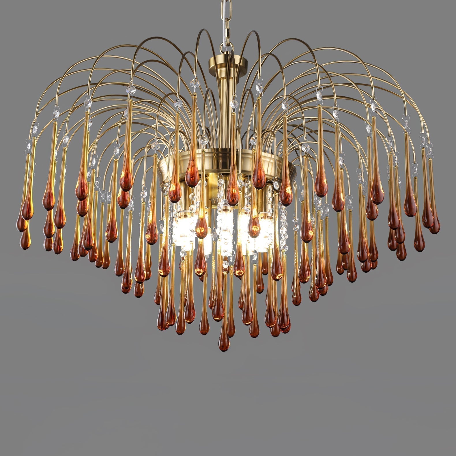 Lustra Kronleuchter Goldene Arme und Kristalle-Letslighting
