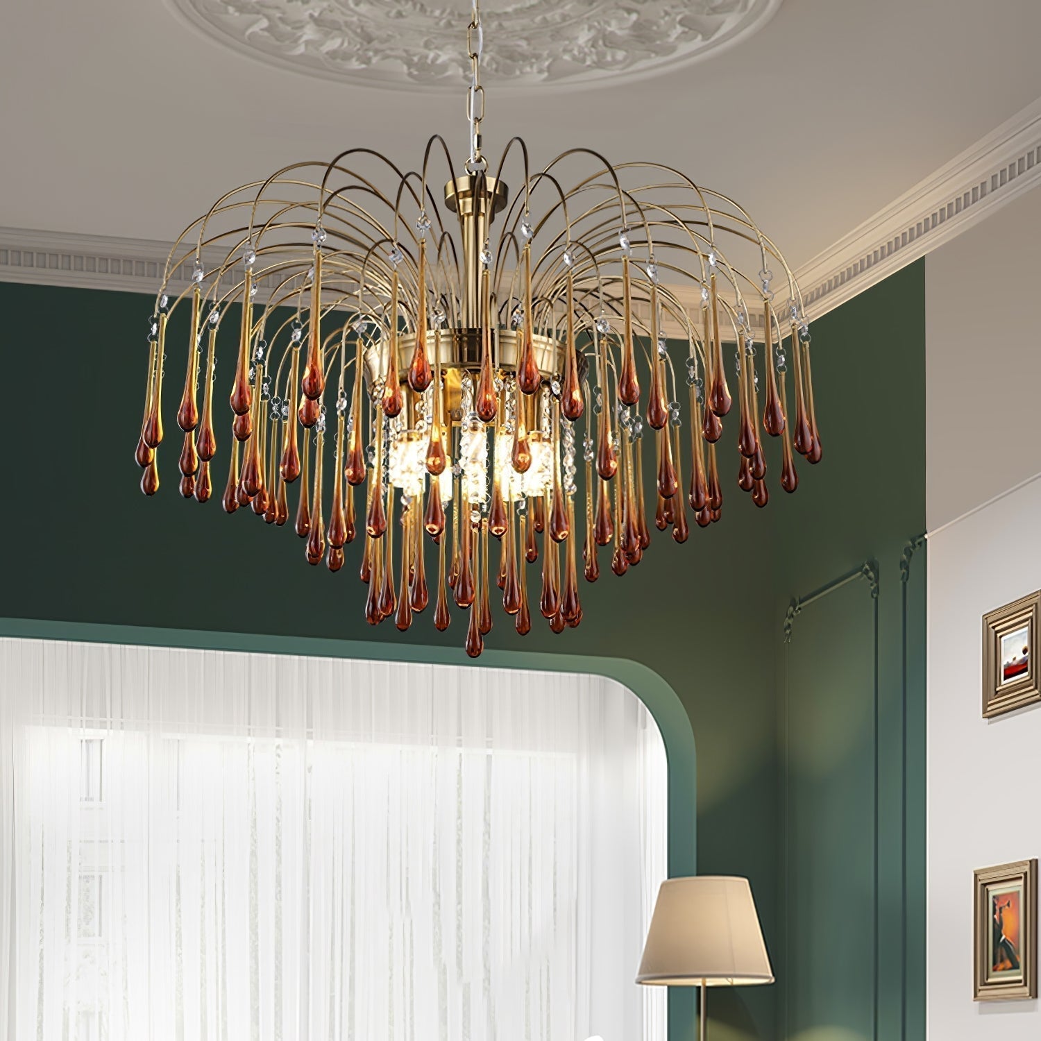 Lustra Kronleuchter Goldene Arme und Kristalle-Letslighting