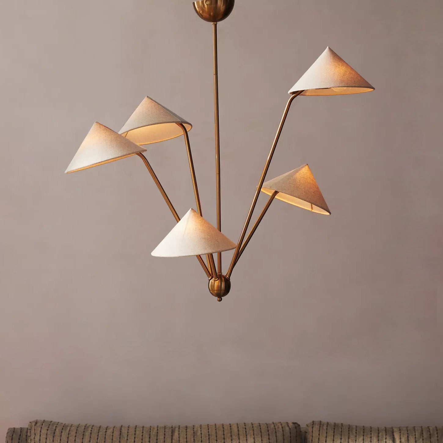 Avlorisra Vintage Industrieller Messing Stoff-Kronleuchter-Letslighting