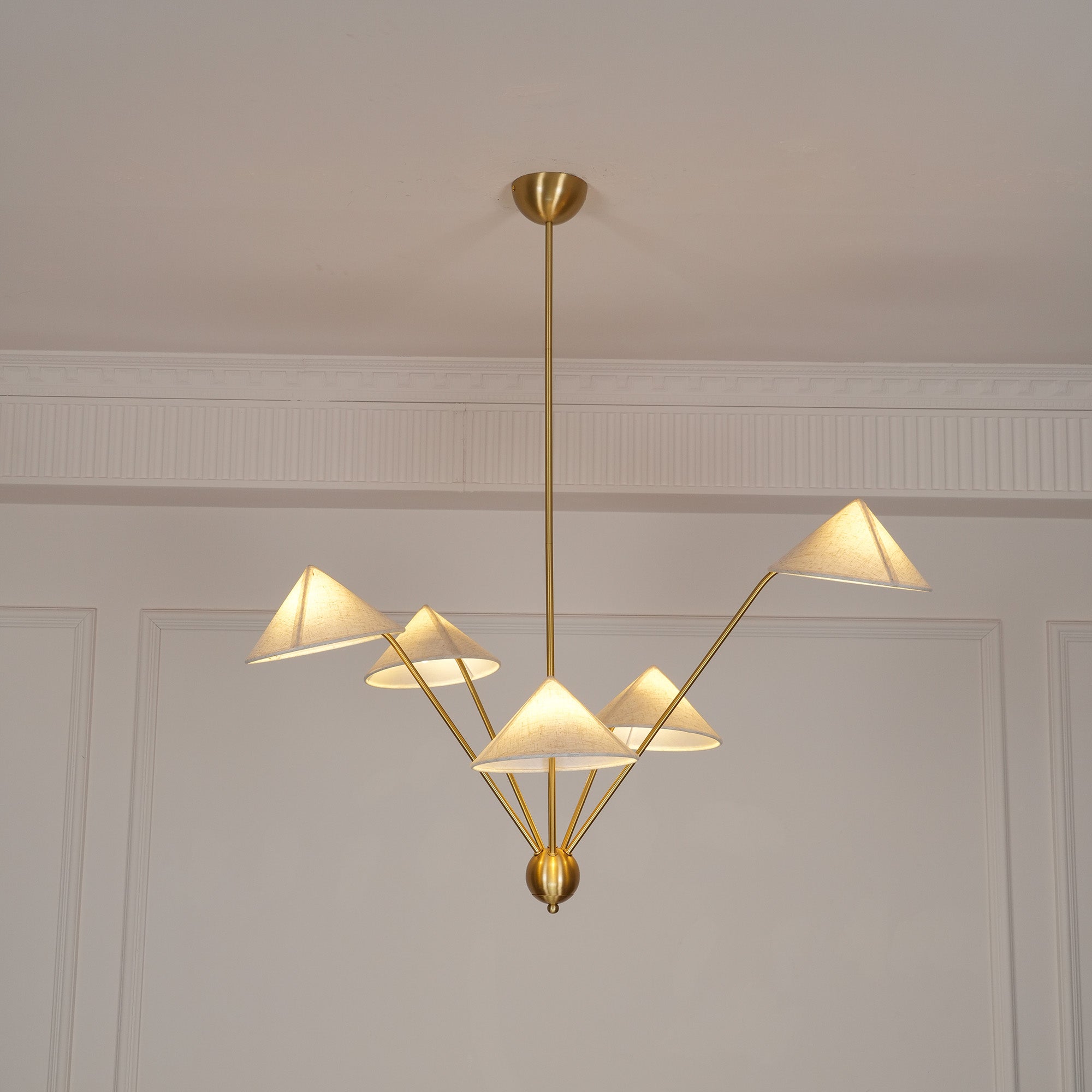 Avlorisra Vintage Industrieller Messing Stoff-Kronleuchter-Letslighting