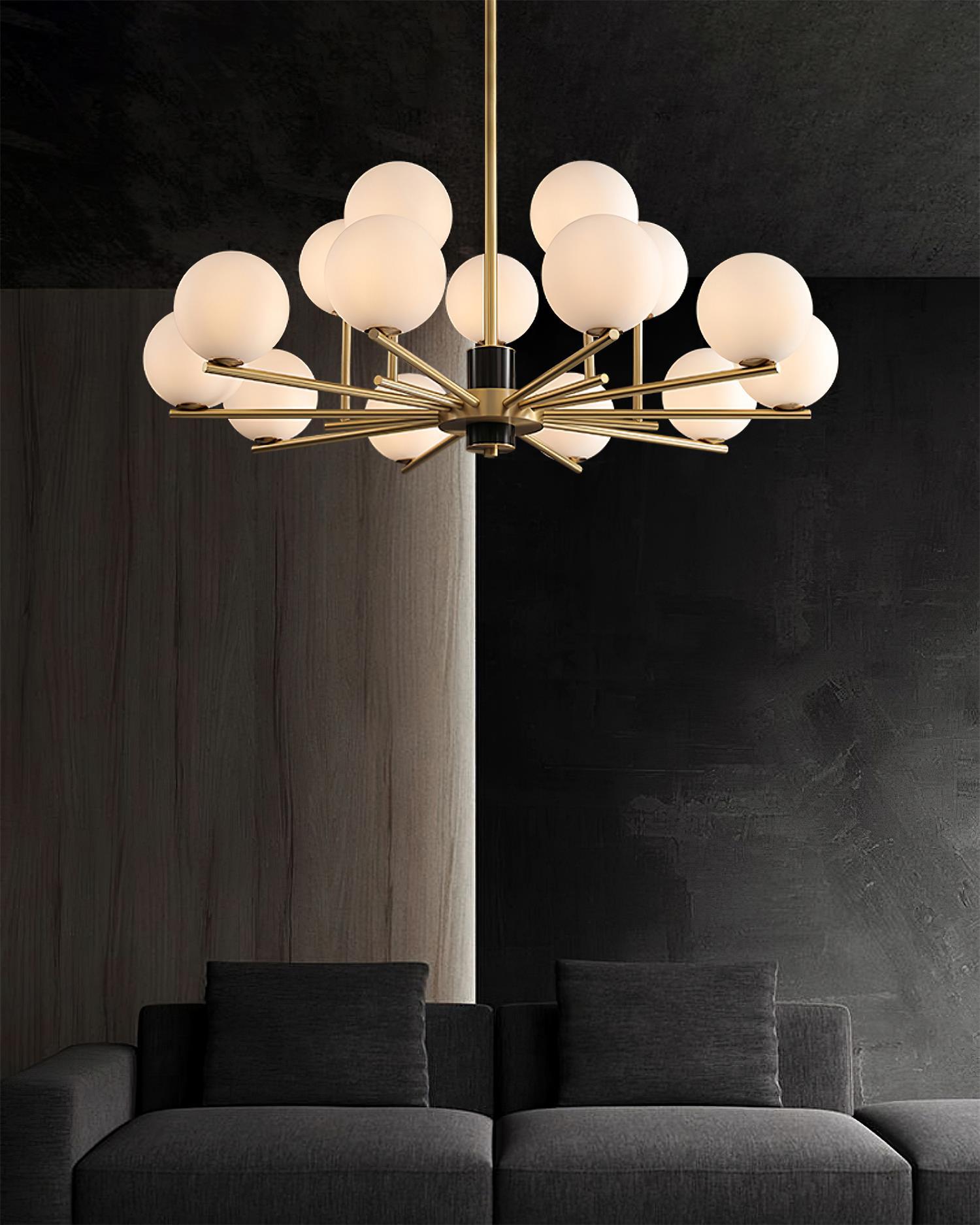 Covynel Mid-Century Messing Kronleuchter-Letslighting