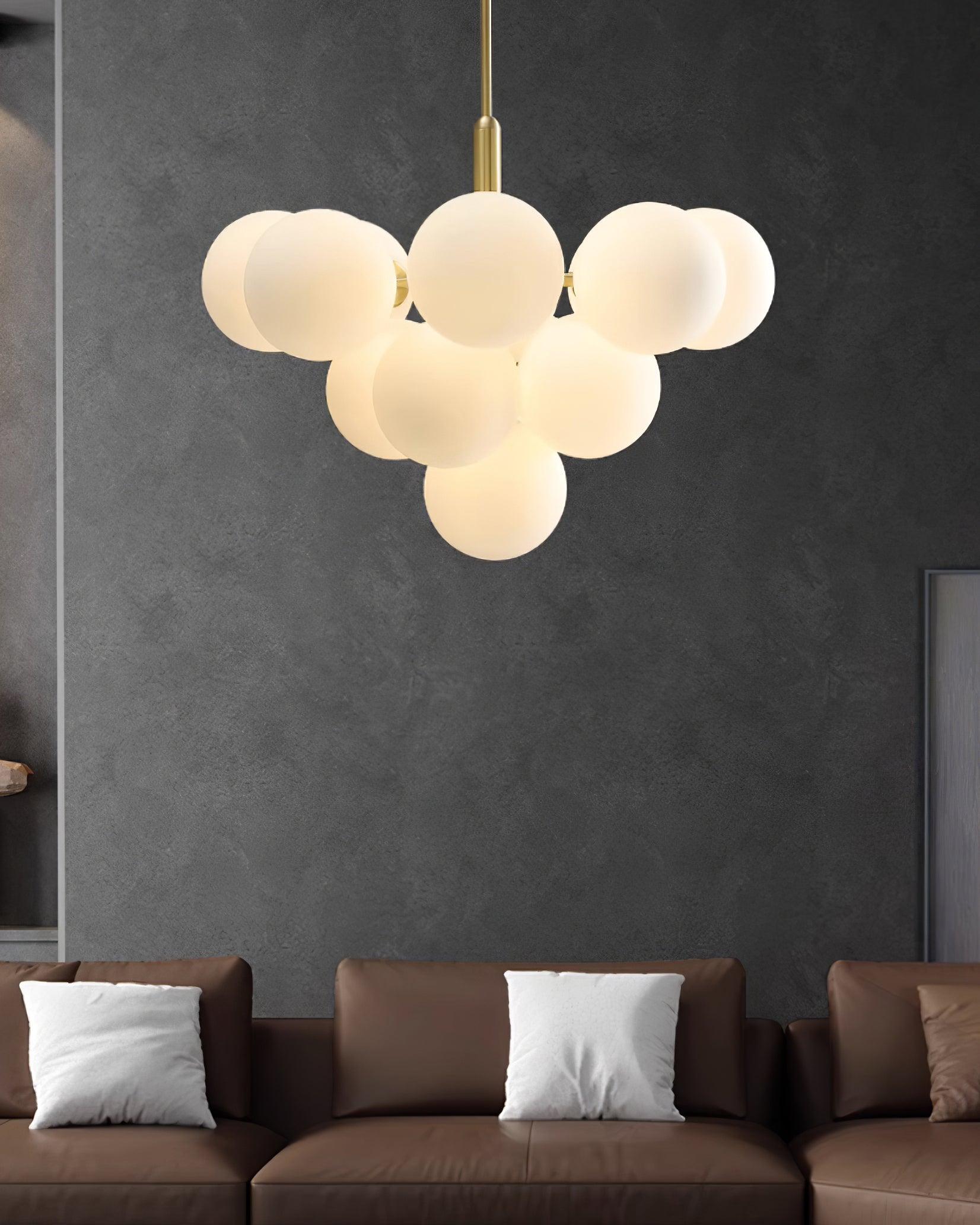 Sage Moderner Minimalistischer Kronleuchter aus Glas und Messing-Letslighting