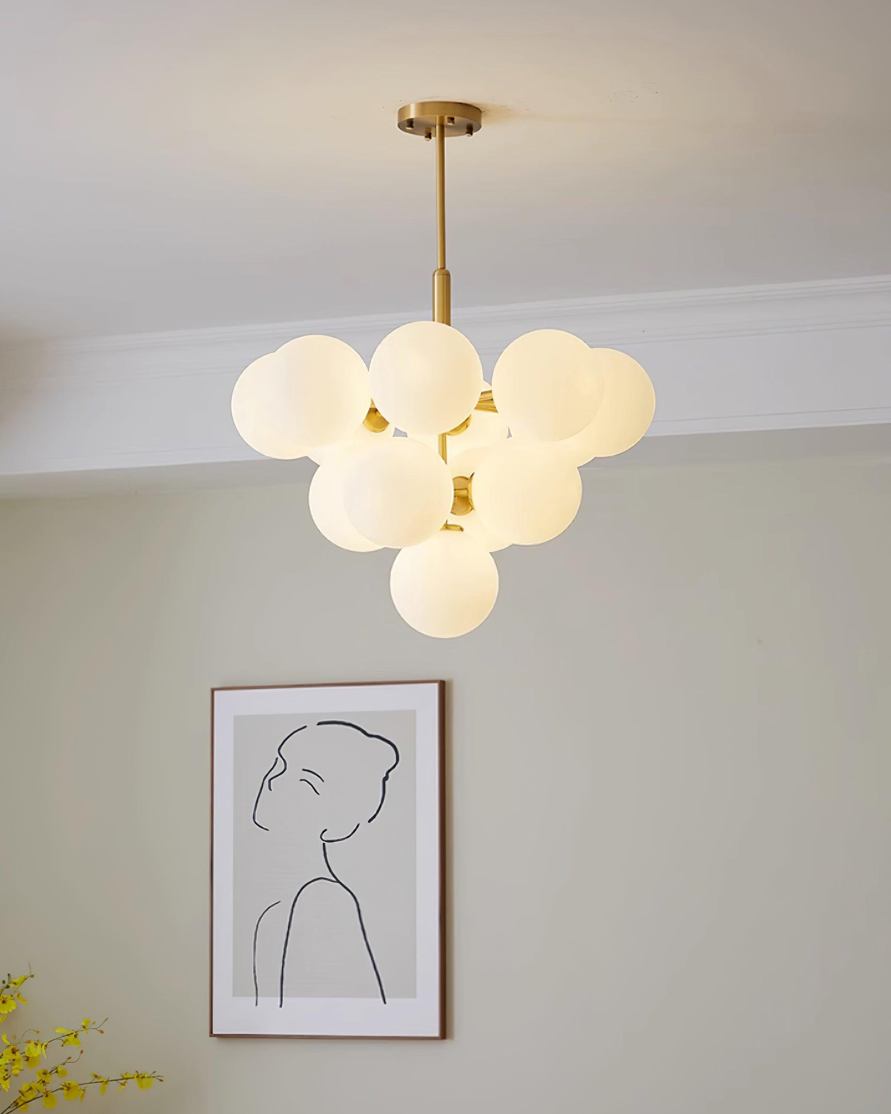 Sage Moderner Minimalistischer Kronleuchter aus Glas und Messing-Letslighting