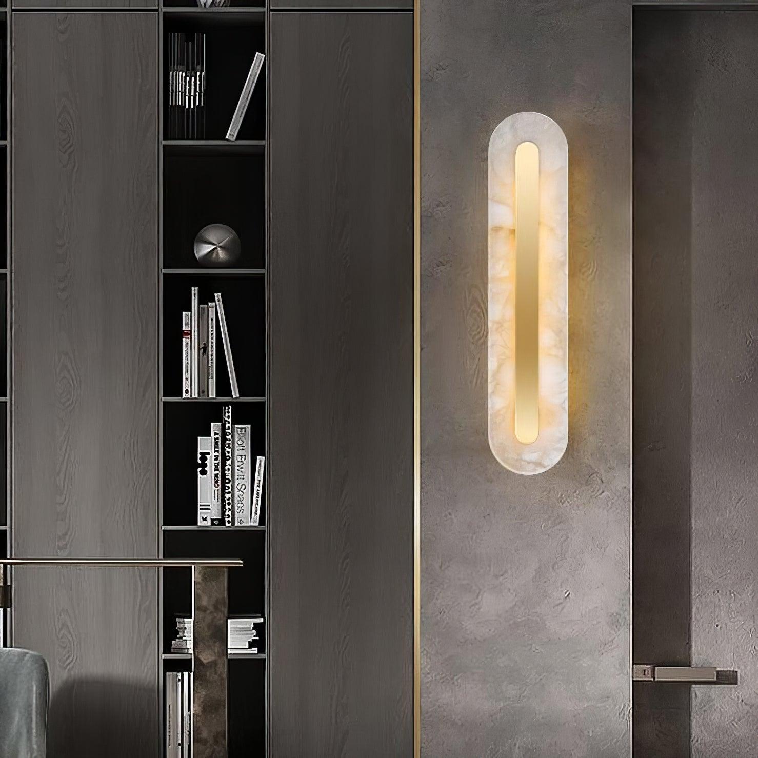Hurn Abgerundete Alabaster Wandleuchte