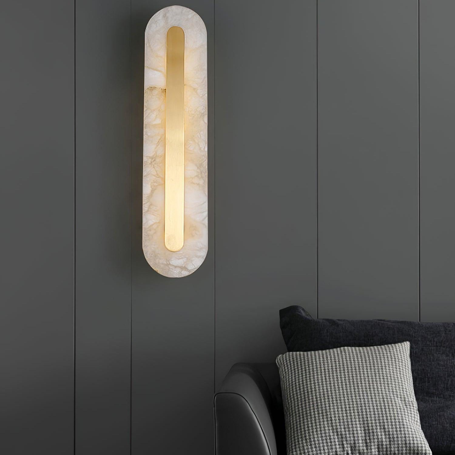 Hurn Abgerundete Alabaster Wandleuchte