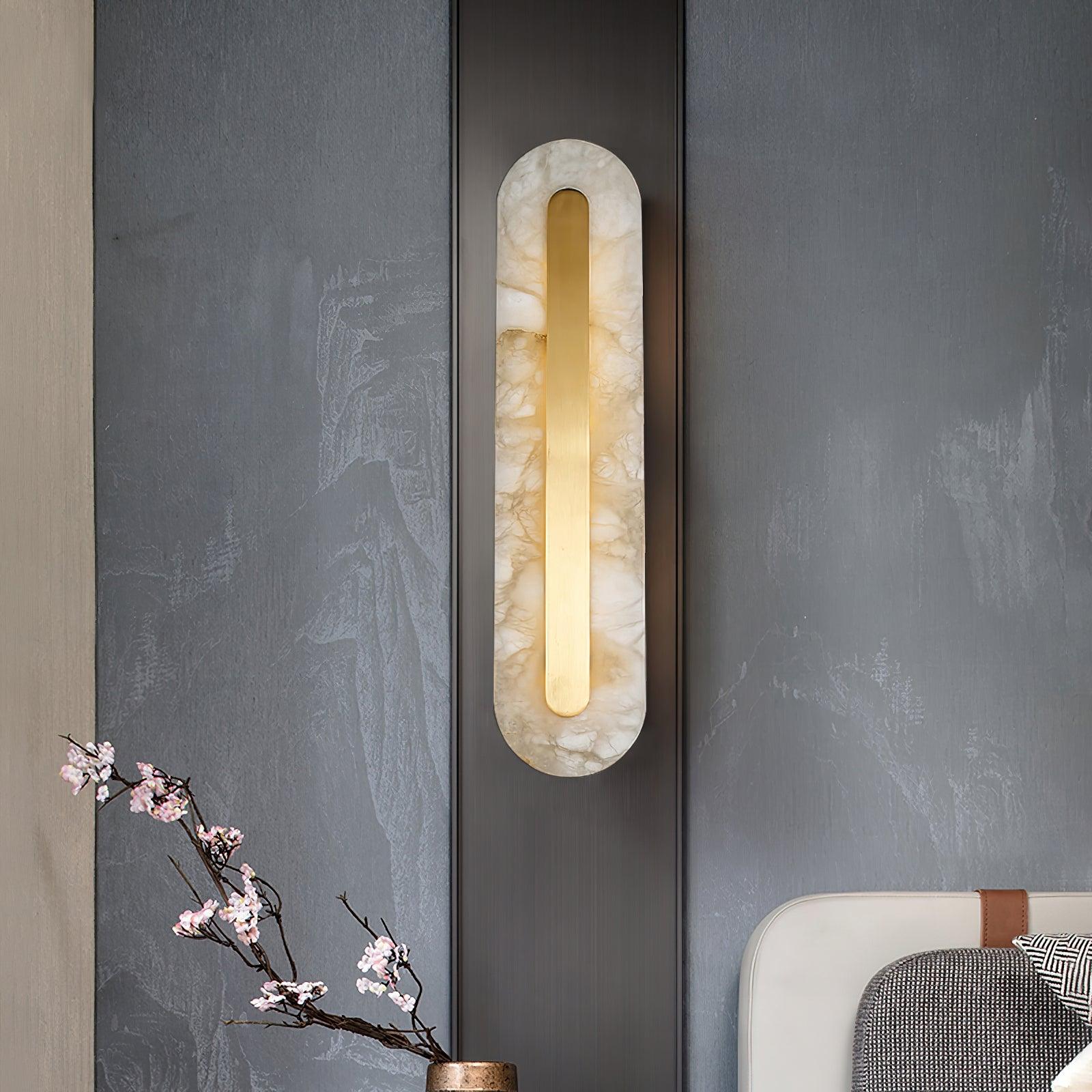 Hurn Abgerundete Alabaster Wandleuchte