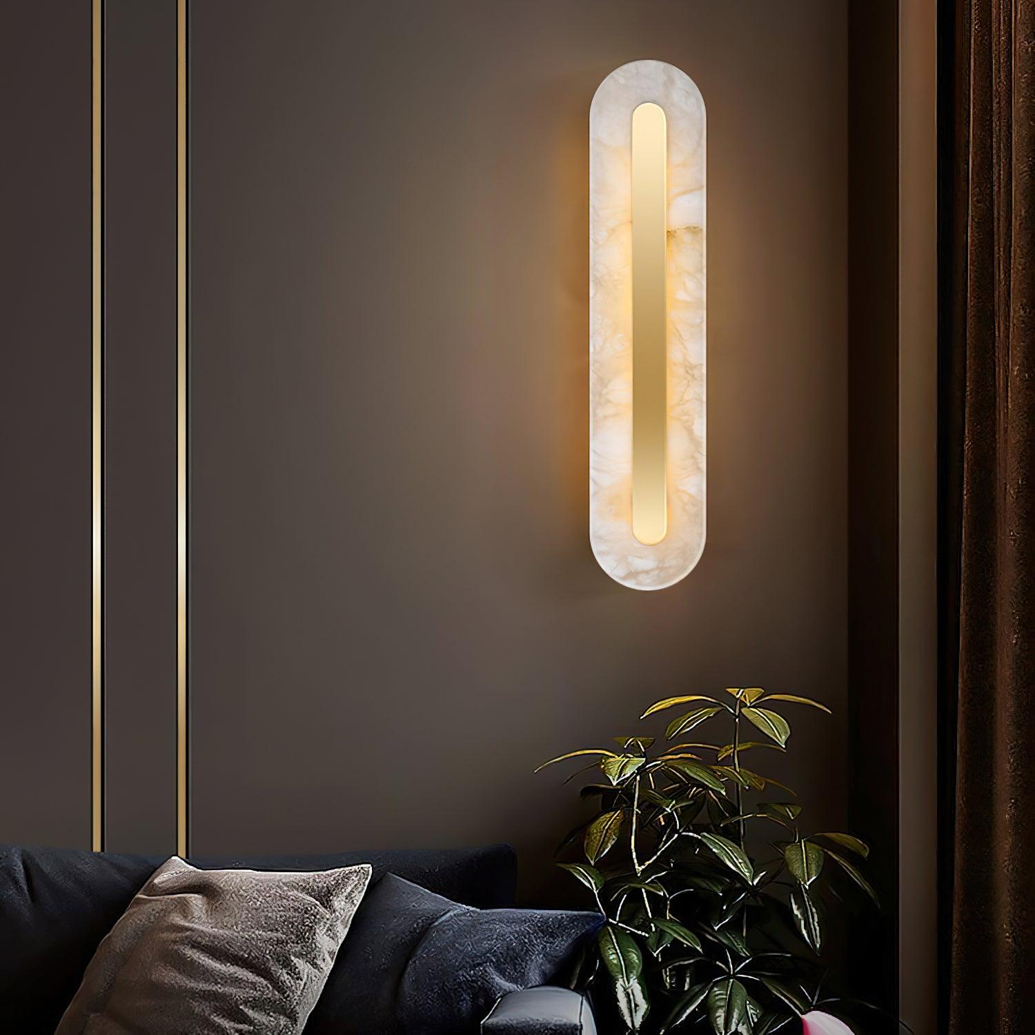 Hurn Abgerundete Alabaster Wandleuchte