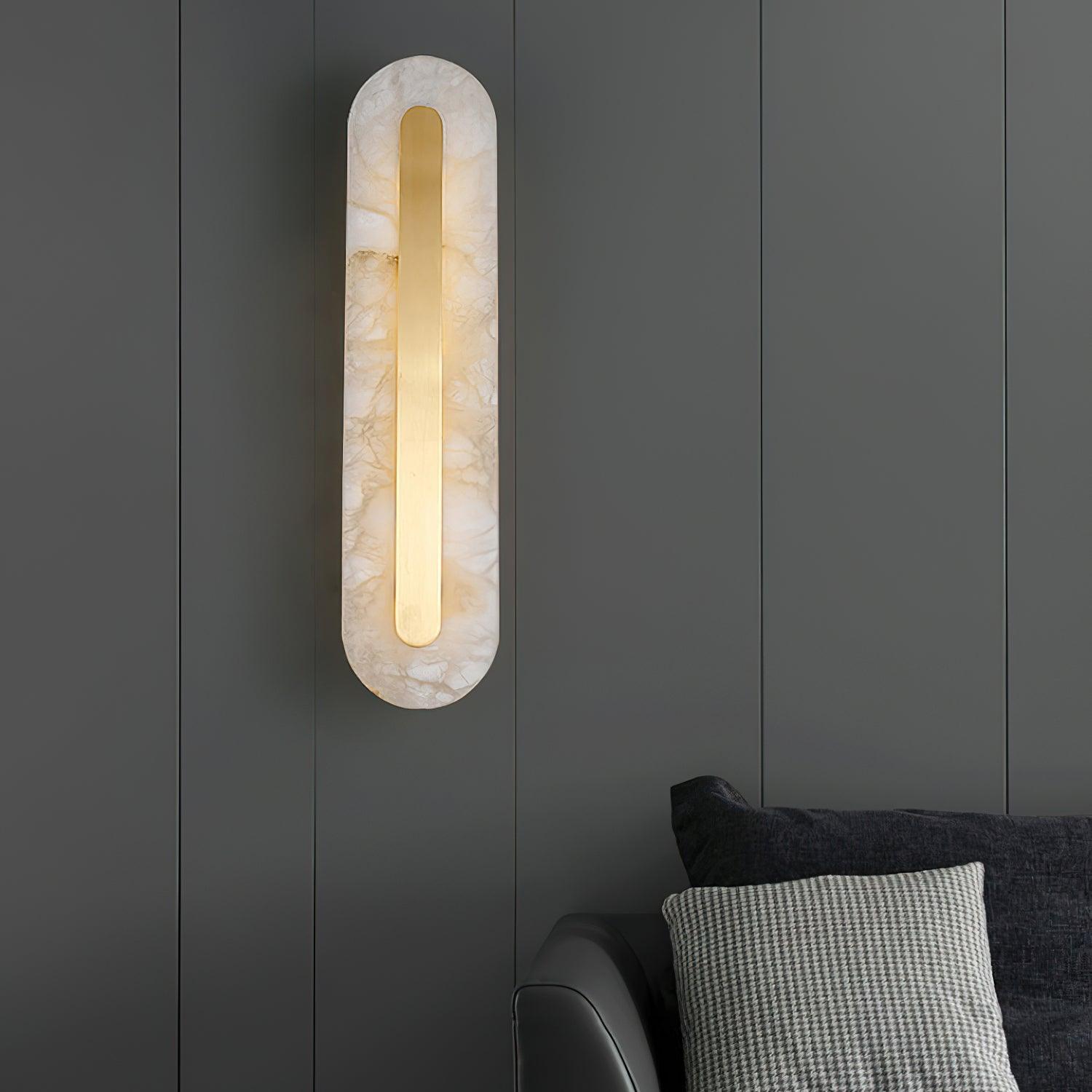 Hurn Abgerundete Alabaster Wandleuchte
