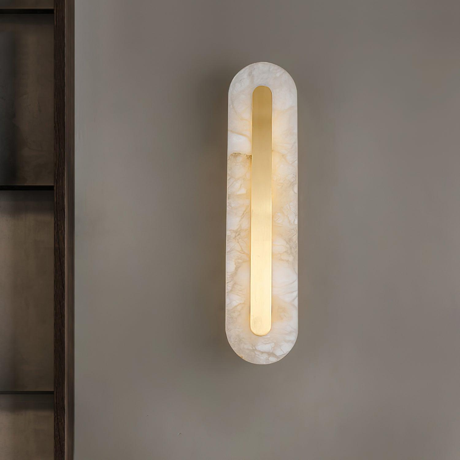 Hurn Abgerundete Alabaster Wandleuchte