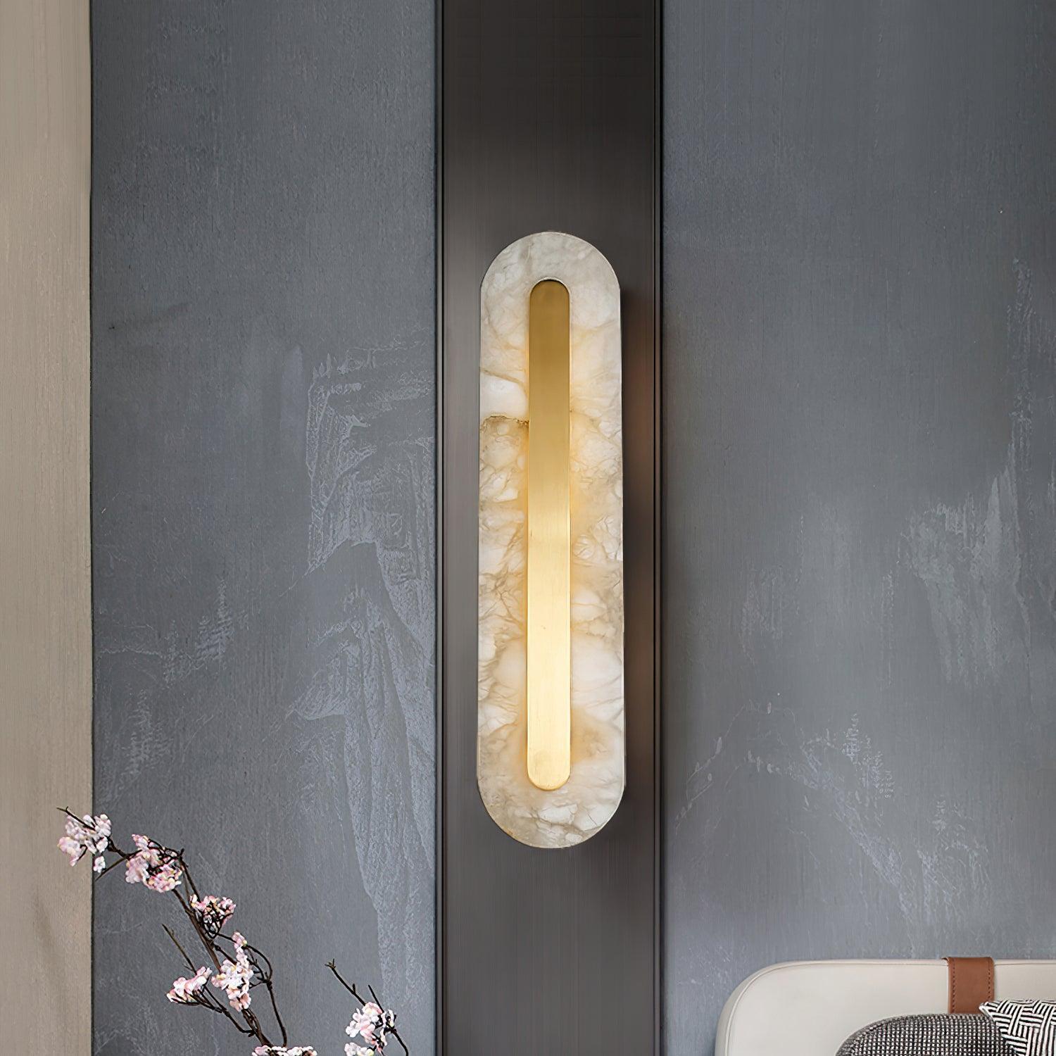 Hurn Abgerundete Alabaster Wandleuchte