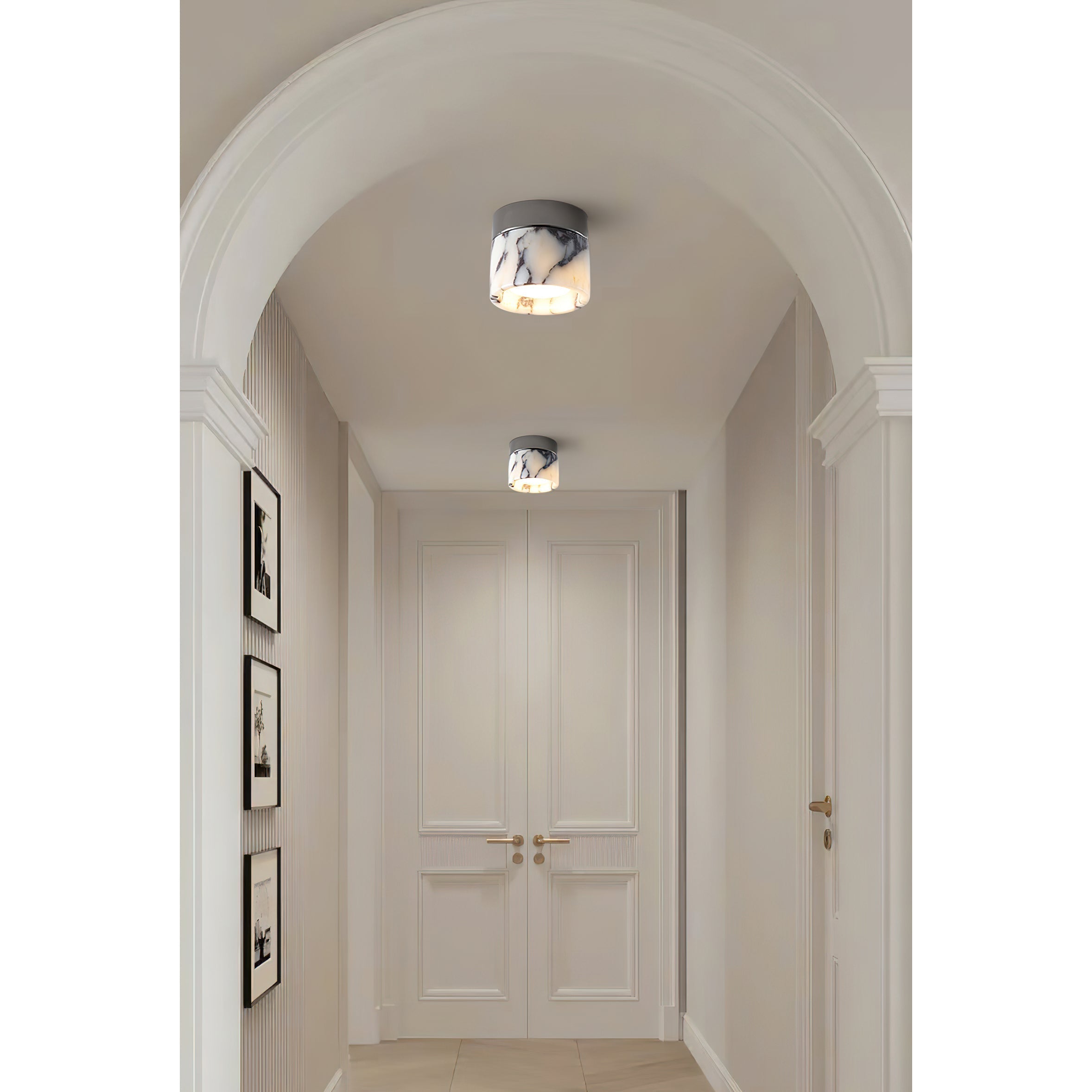 Ivinir Modern Minimalist Round Marble Ceiling Lamp - Letslighting