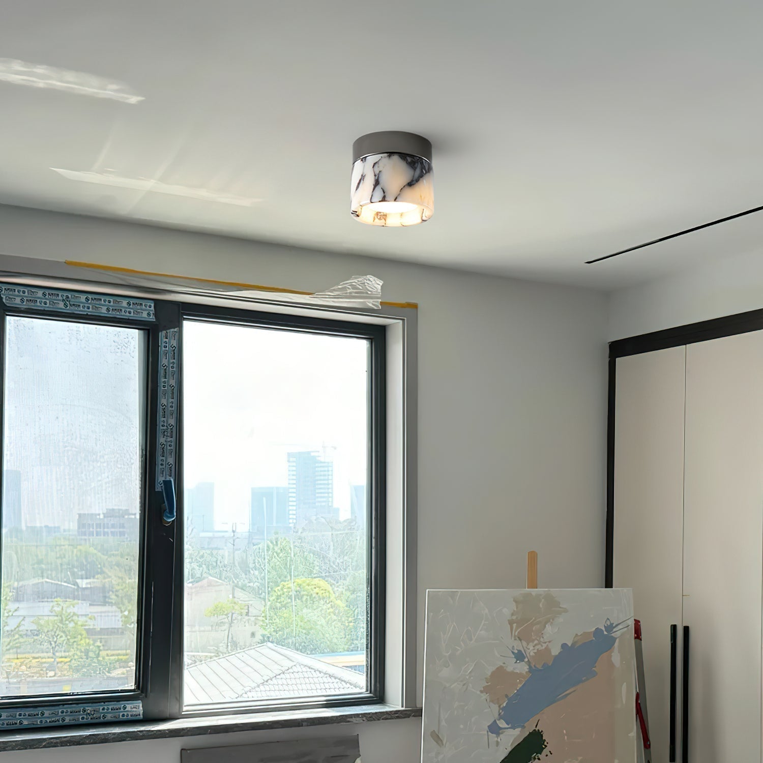 Ivinir Modern Minimalist Round Marble Ceiling Lamp - Letslighting