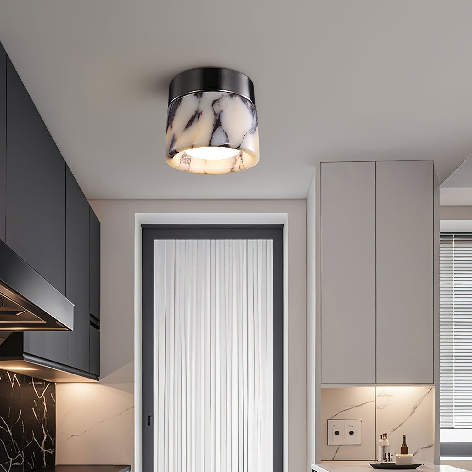 Ivinir Modern Minimalist Round Marble Ceiling Lamp - Letslighting