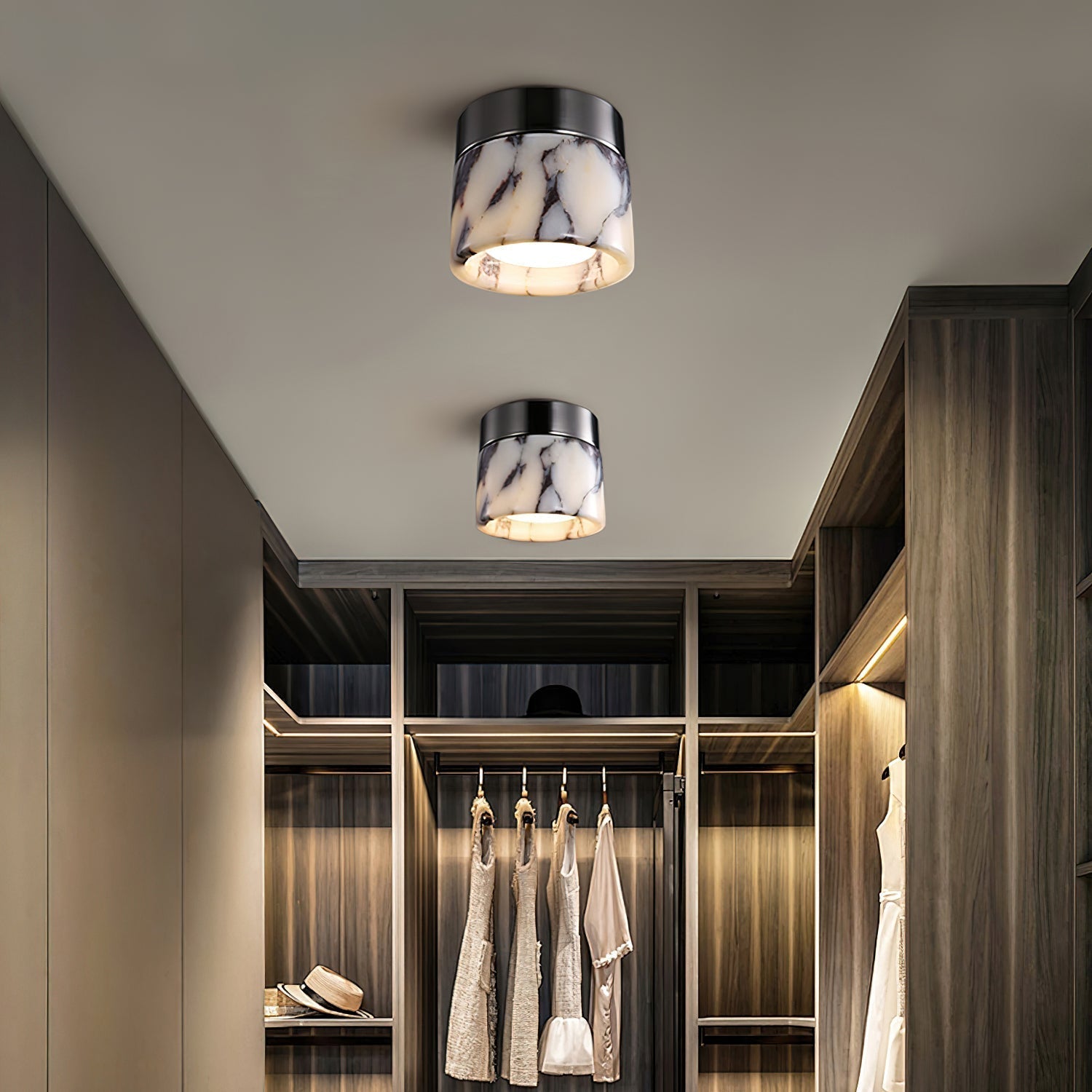 Ivinir Modern Minimalist Round Marble Ceiling Lamp - Letslighting