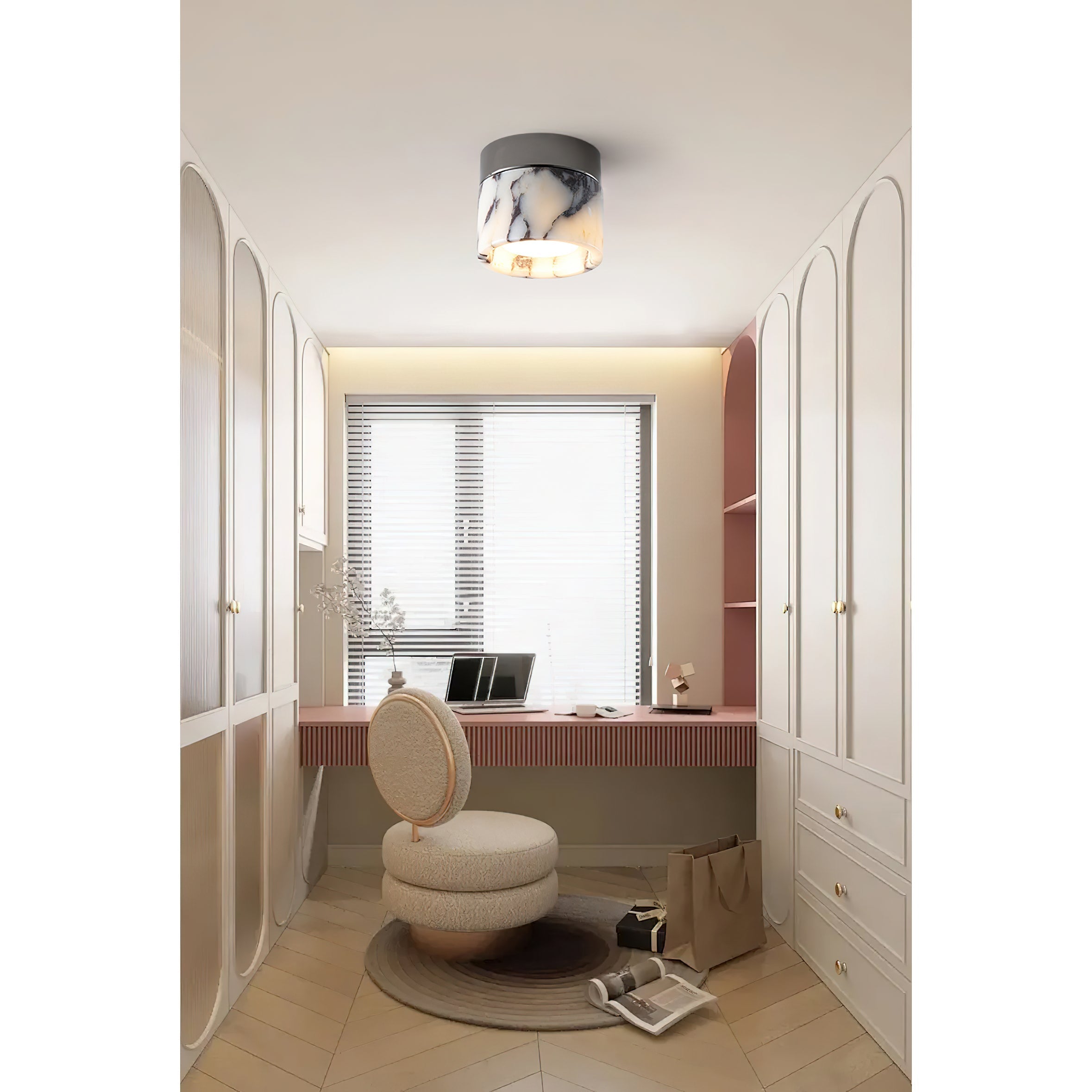 Ivinir Modern Minimalist Round Marble Ceiling Lamp - Letslighting