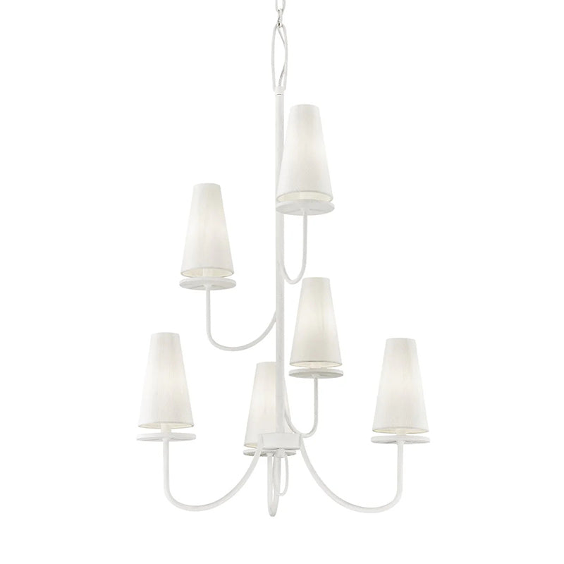 Curaeara Vintage-Industrie-Kronleuchter aus Messing und Stoff-Letslighting