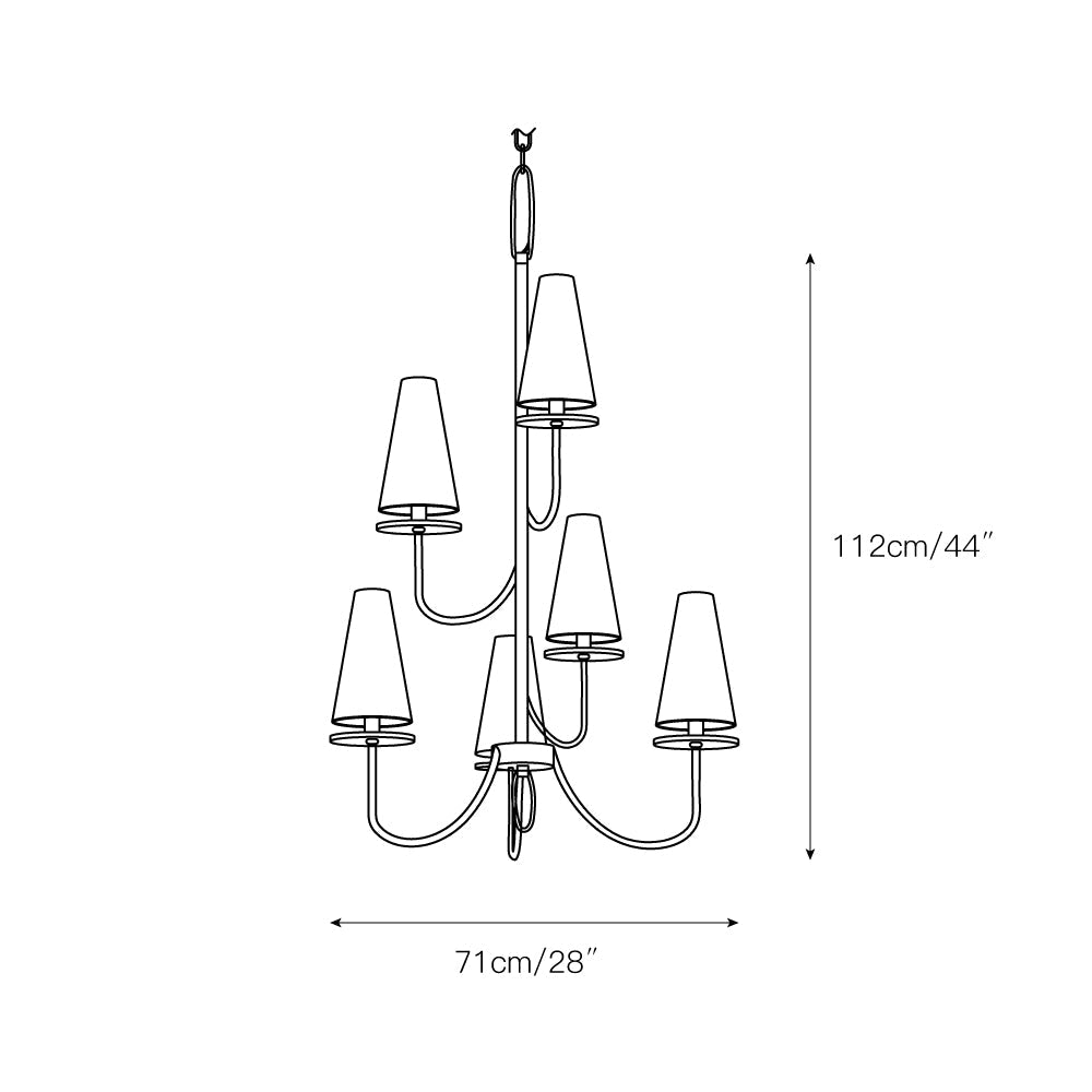 Curaeara Vintage-Industrie-Kronleuchter aus Messing und Stoff-Letslighting