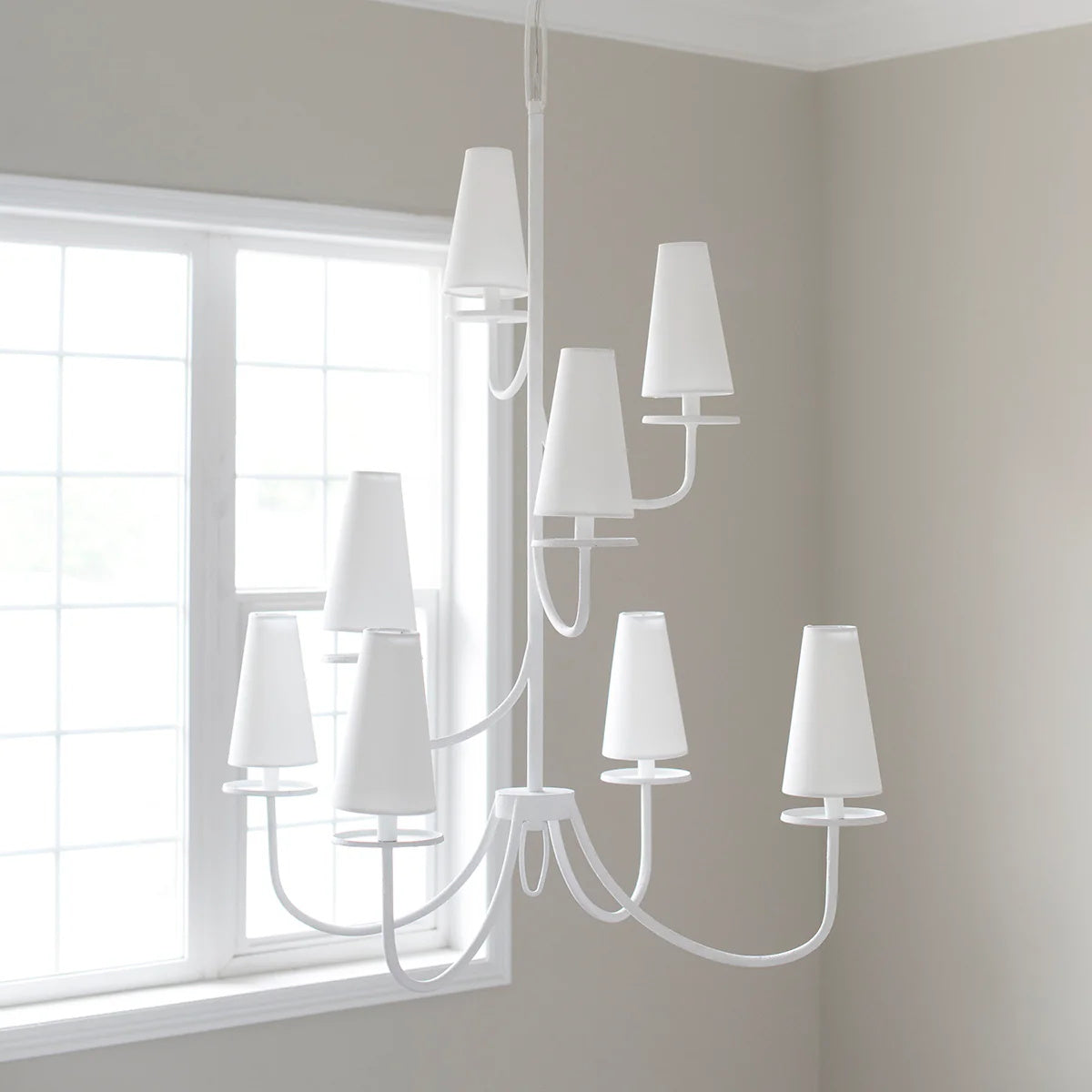 Curaeara Vintage-Industrie-Kronleuchter aus Messing und Stoff-Letslighting