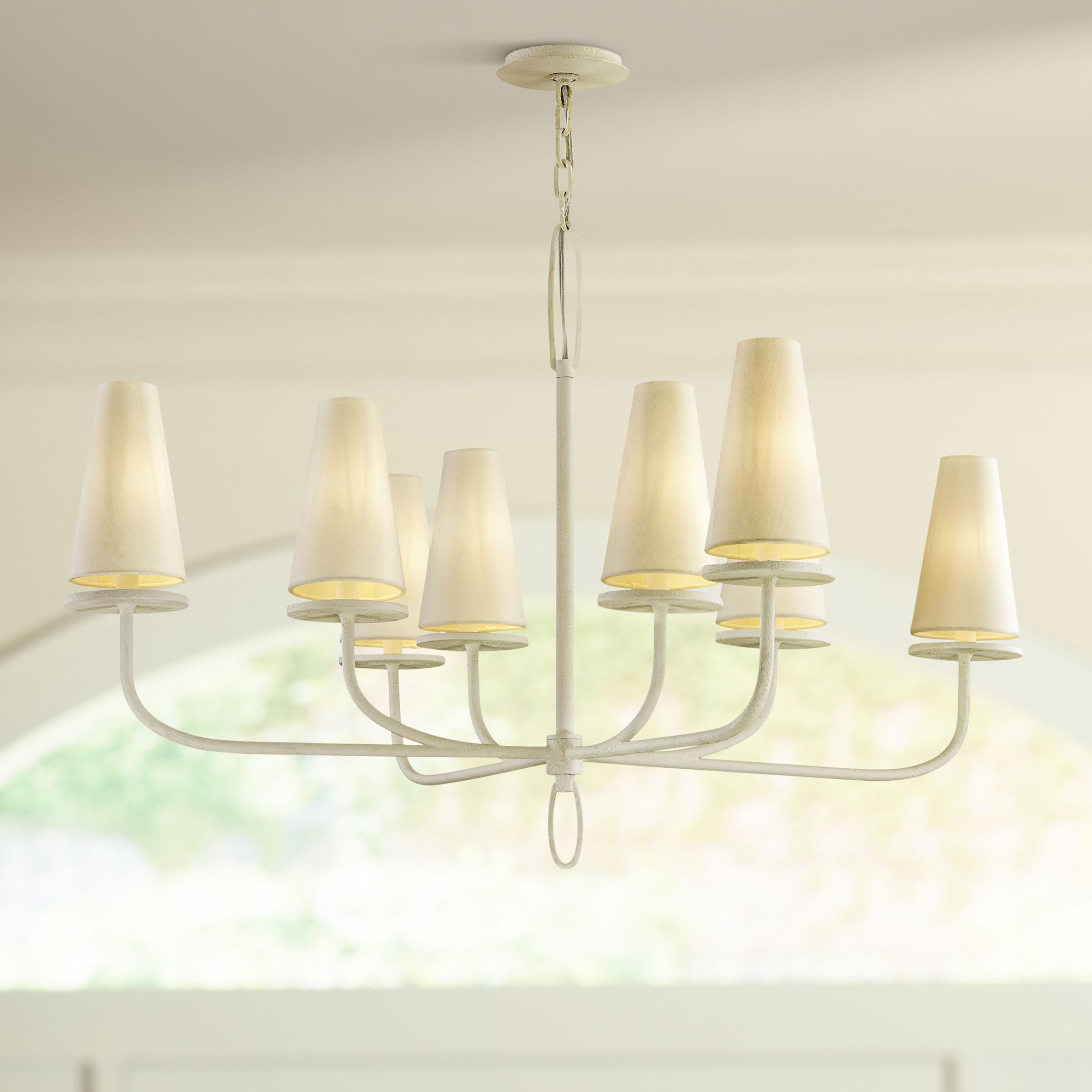 Curaeara Vintage-Industrie-Kronleuchter aus Messing und Stoff-Letslighting